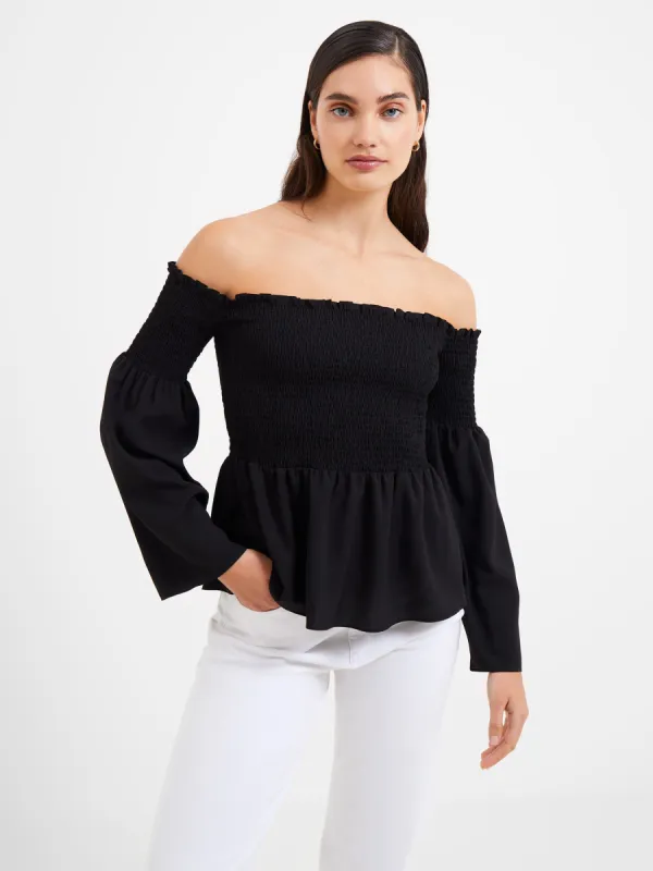 Crepe Light Smocked Bardot Top sold by French Connection