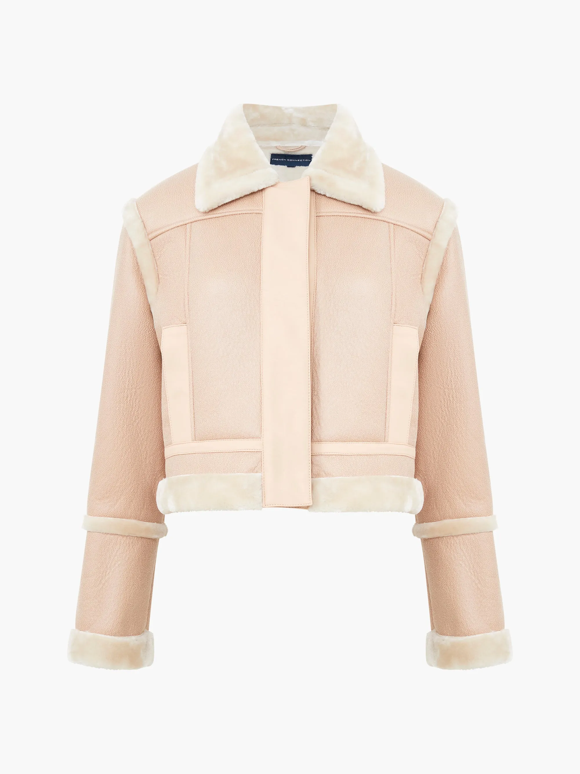 Belen Faux Fur Cropped Moto Jacket sold by French Connection product image thumbnail 5