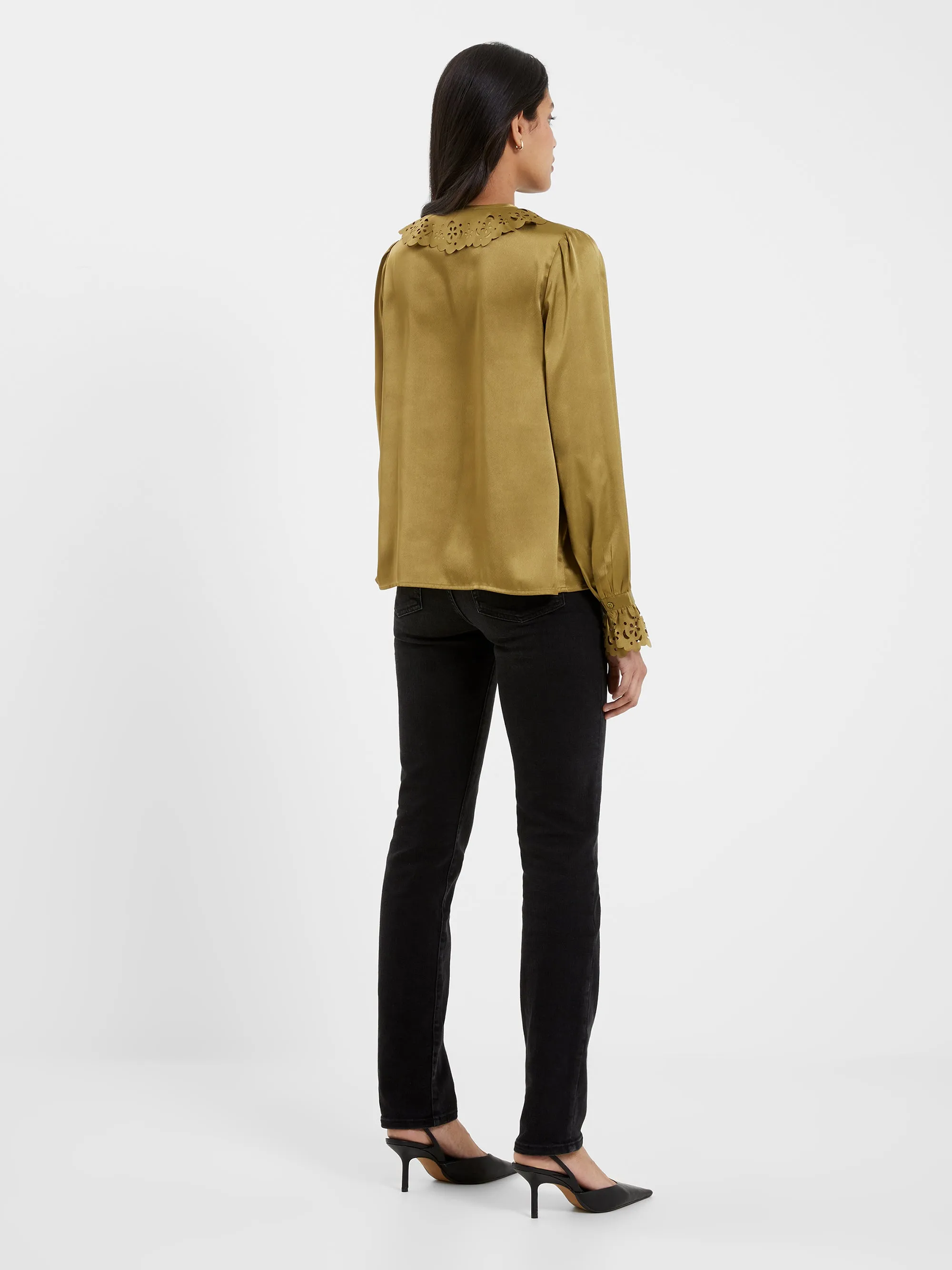 Aleeya Satin Lace Ruffle Blouse sold by French Connection product image thumbnail 5