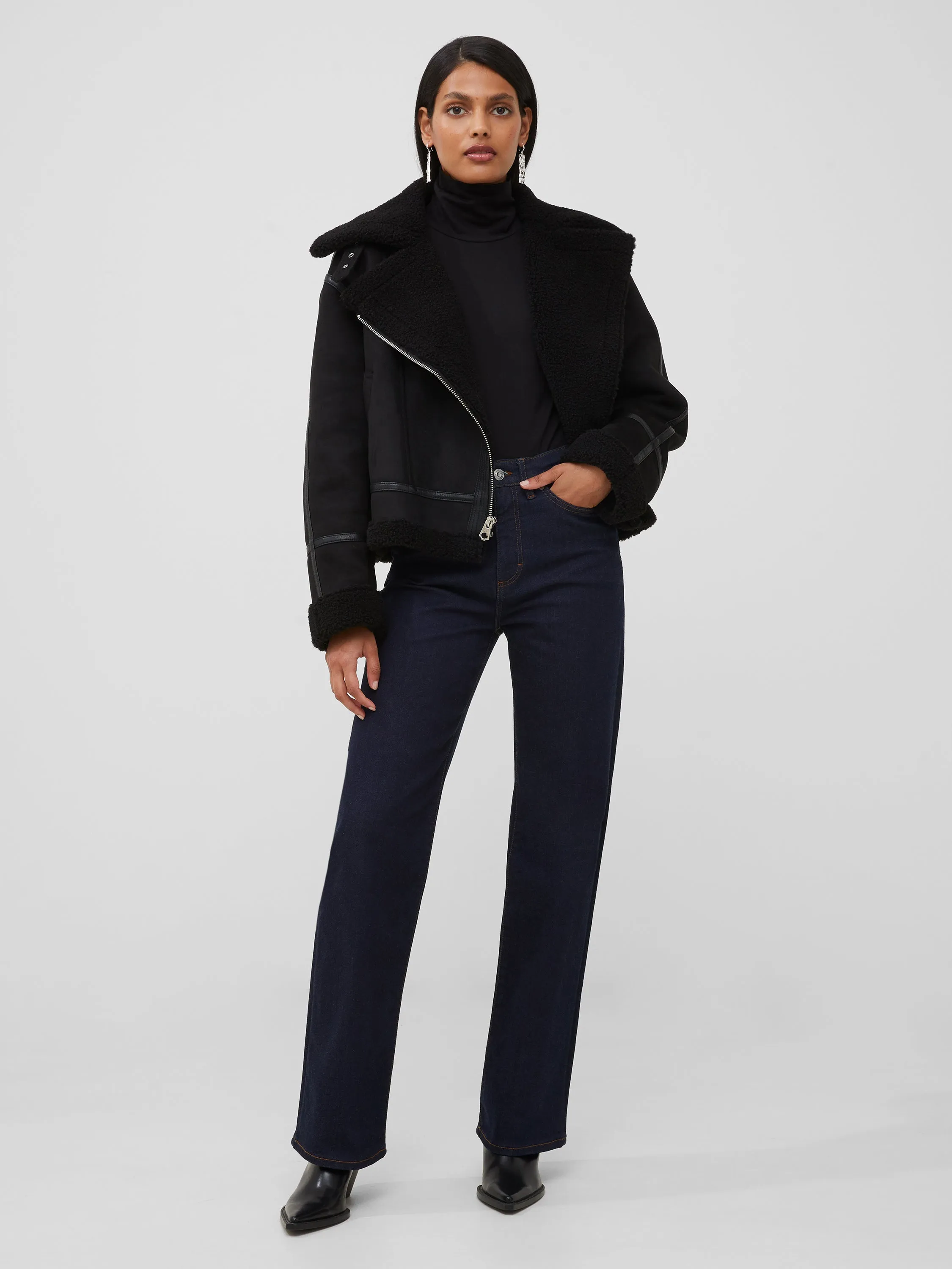 Faux Shearling Aviator Jacket sold by French Connection product image thumbnail 2