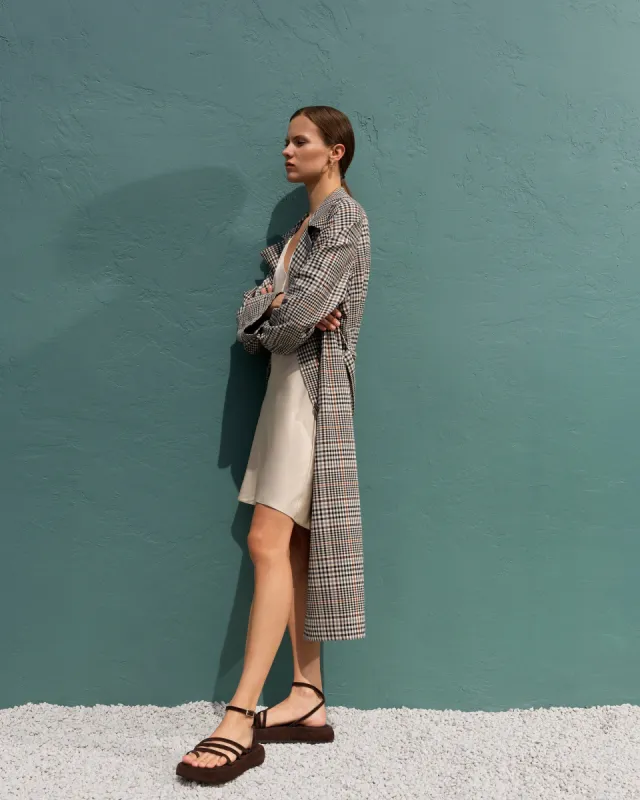 Dandy Check Trench Coat sold by French Connection