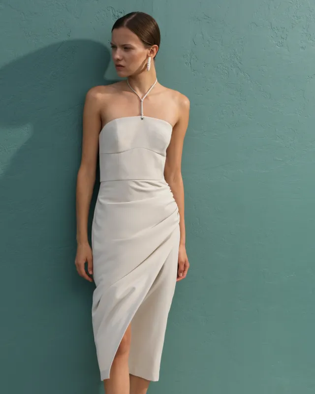 Echo Crepe Halter Dress sold by French Connection