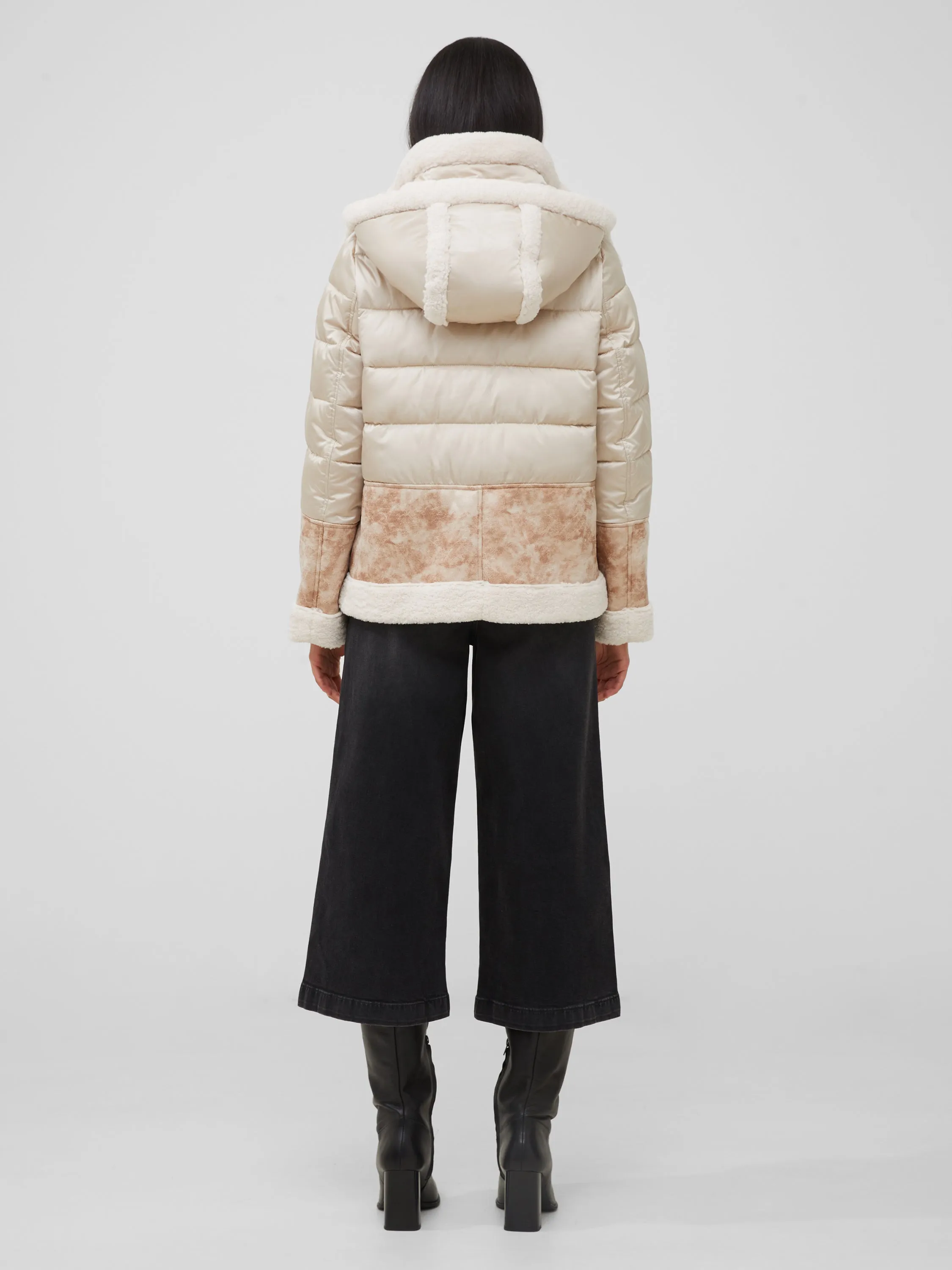 Vegan Leather Sherpa Puffer Coat sold by French Connection product image thumbnail 4