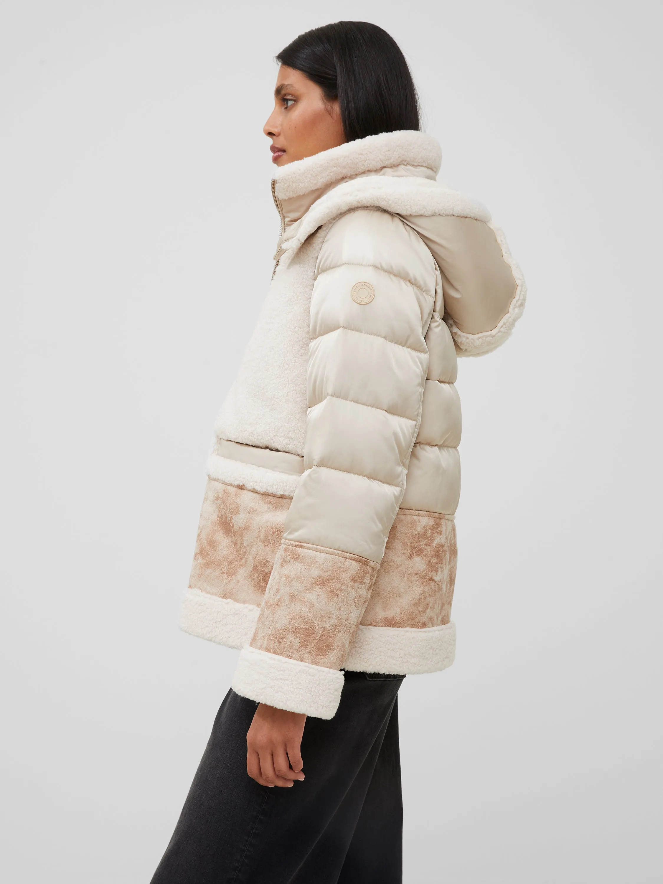 Vegan Leather Sherpa Puffer Coat sold by French Connection product image thumbnail 3