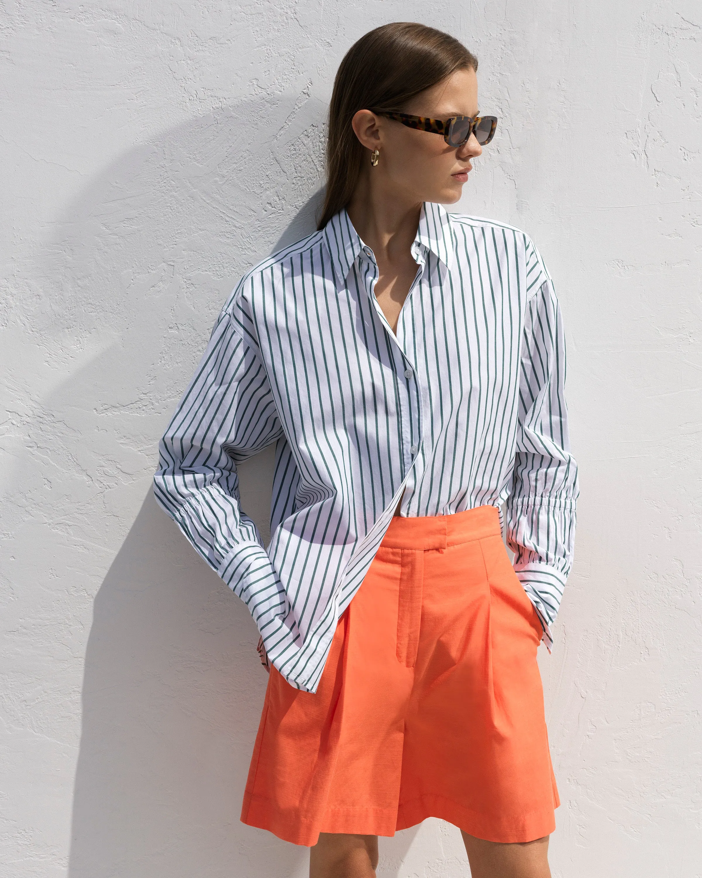 Rhodes Poplin Sleeve Detail Shirt sold by French Connection