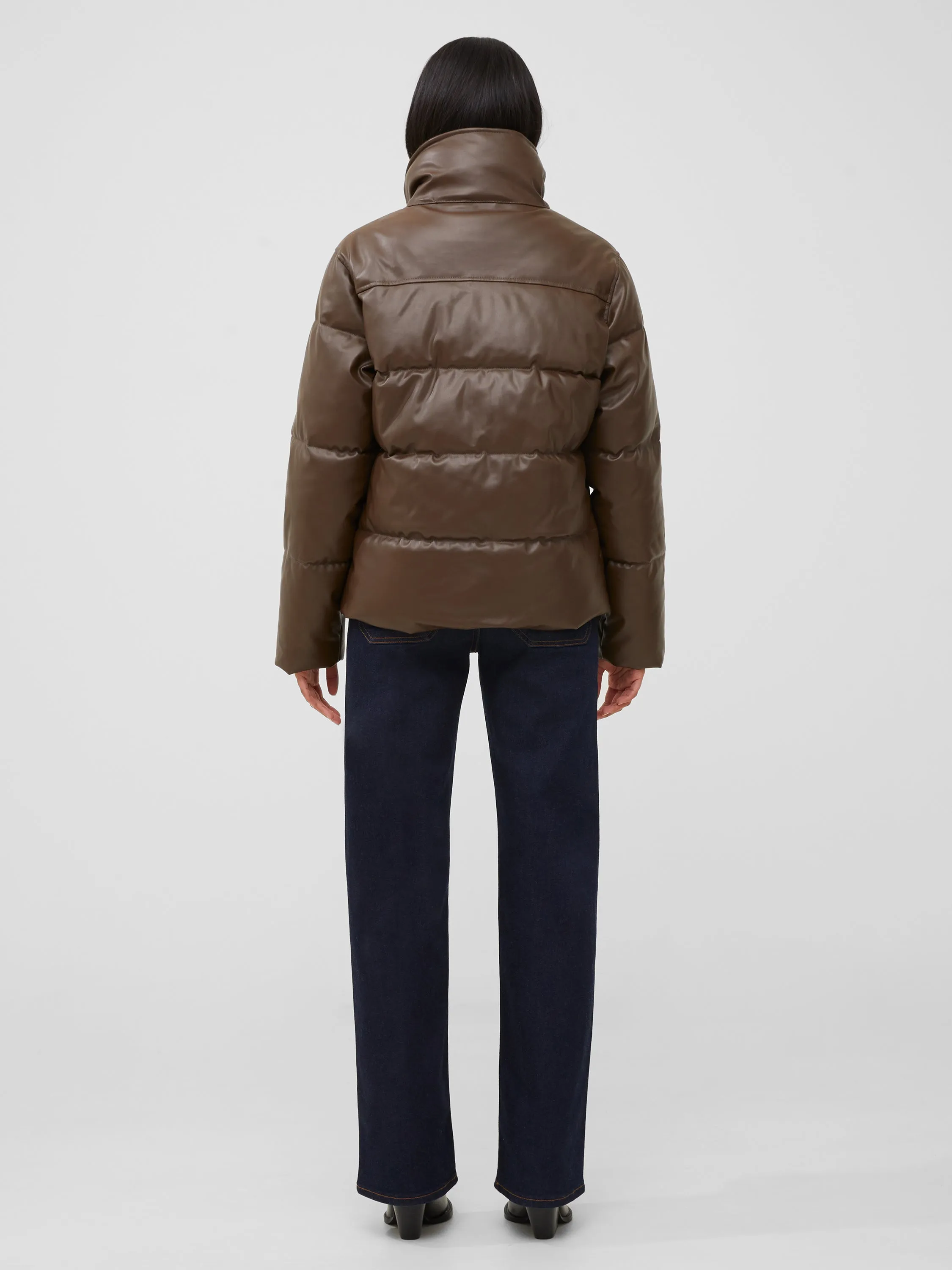 Vegan Leather Puffer Coat sold by French Connection product image thumbnail 4