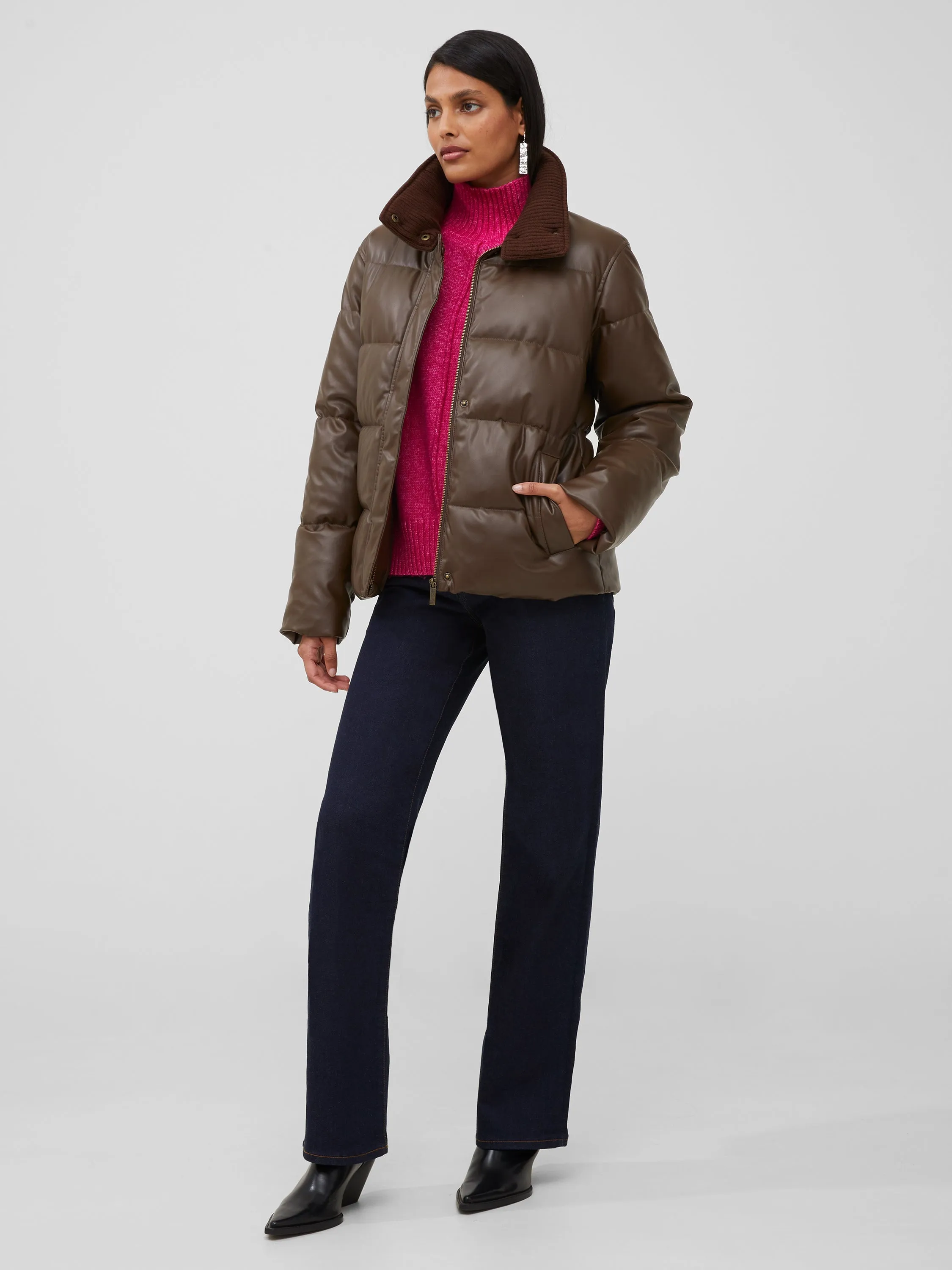 Vegan Leather Puffer Coat sold by French Connection product image thumbnail 2