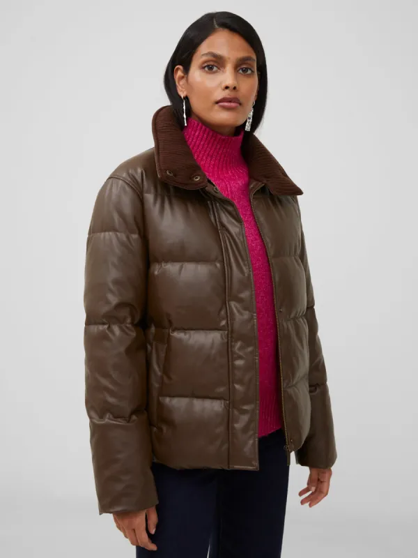 Vegan Leather Puffer Coat sold by French Connection