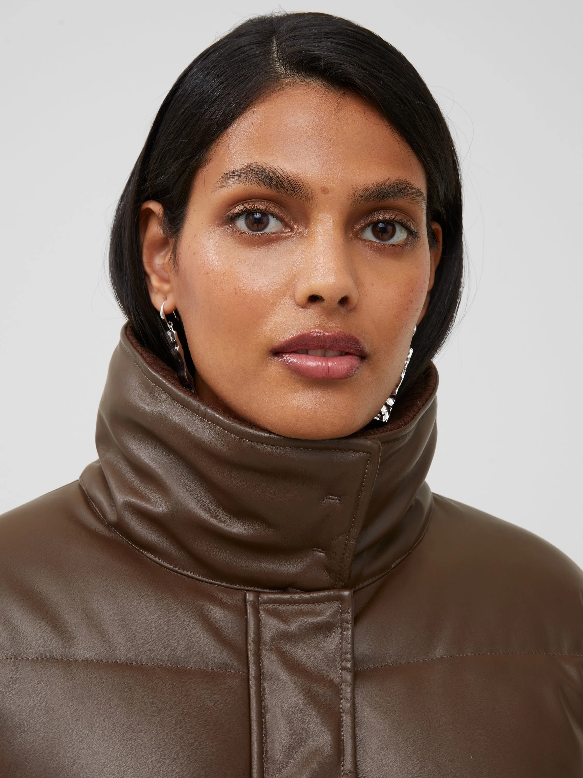 Vegan Leather Puffer Coat sold by French Connection product image thumbnail 3