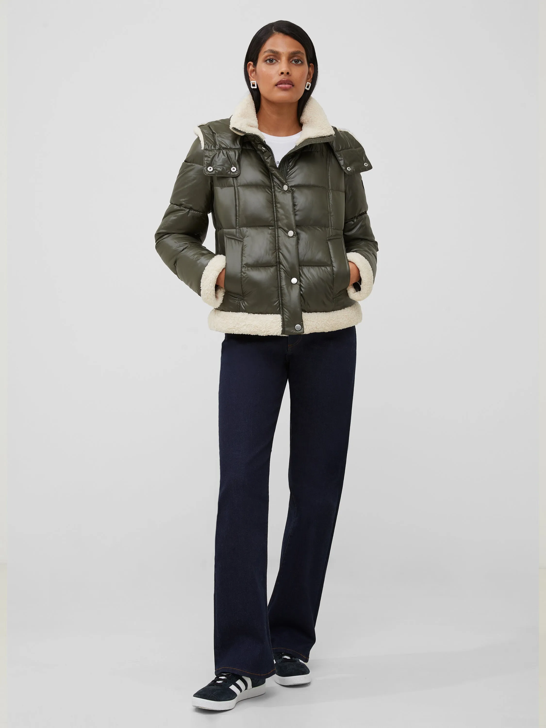 Vegan Leather Shearling Puffer Coat sold by French Connection product image thumbnail 3