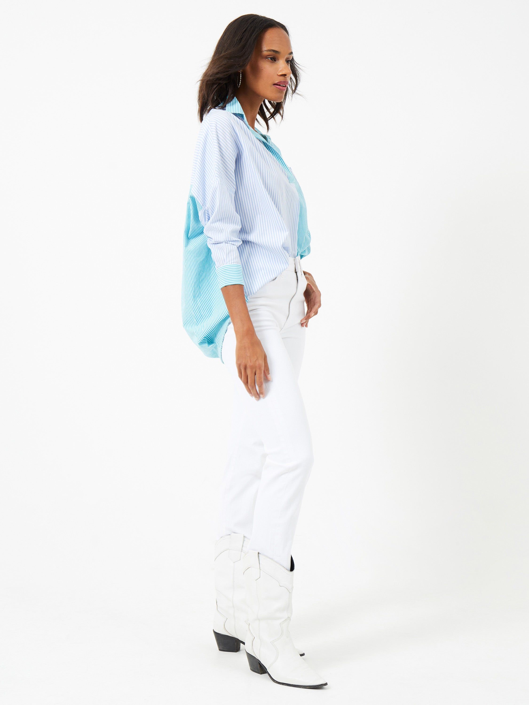 Rhodes Poplin Striped Popover Shirt sold by French Connection product image thumbnail 4