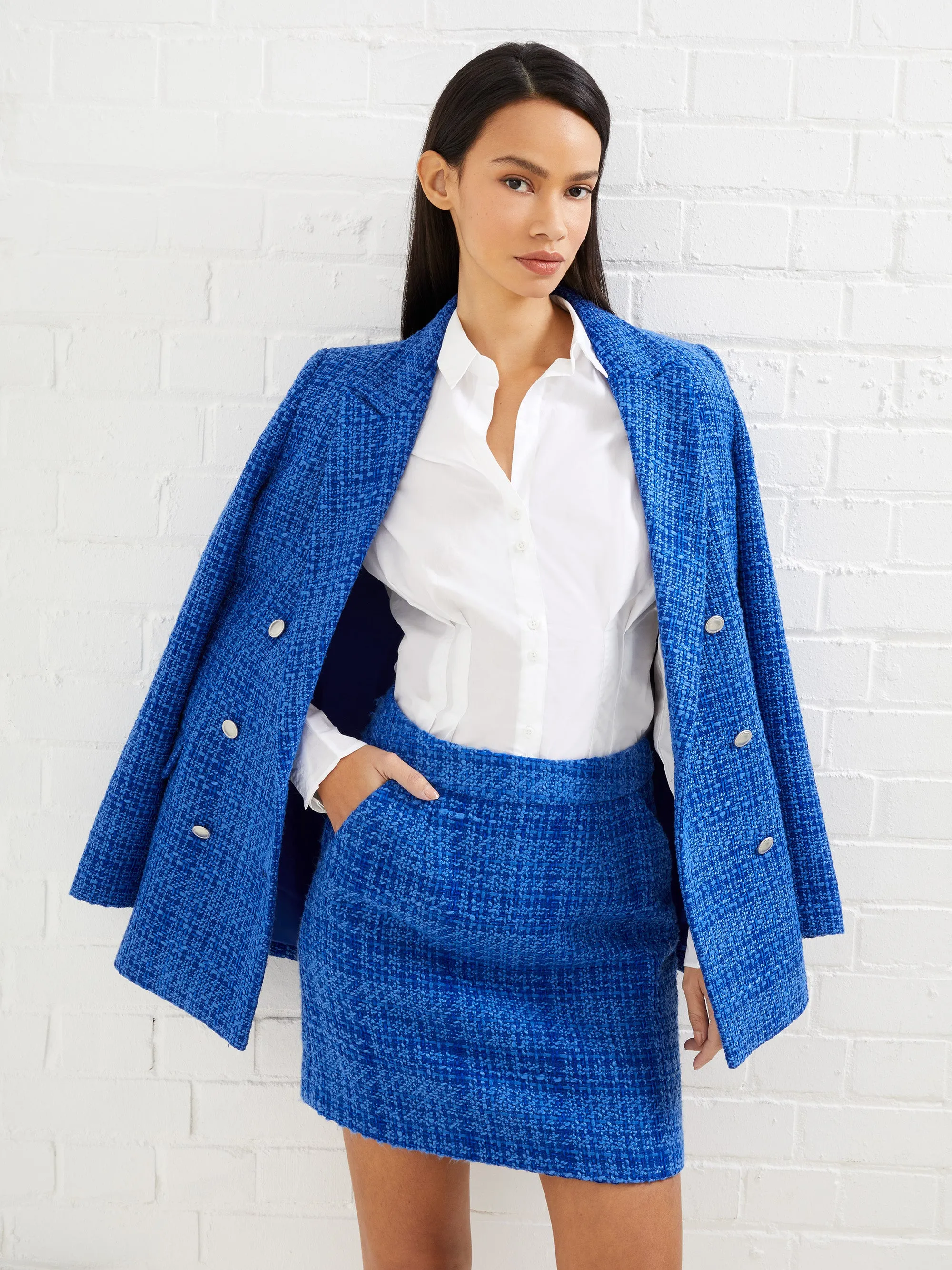 Azzurra Tweed Mini Skirt sold by French Connection