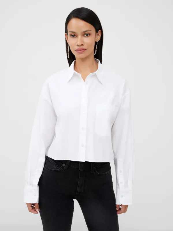 Alissa Cotton Cropped Shirt sold by French Connection
