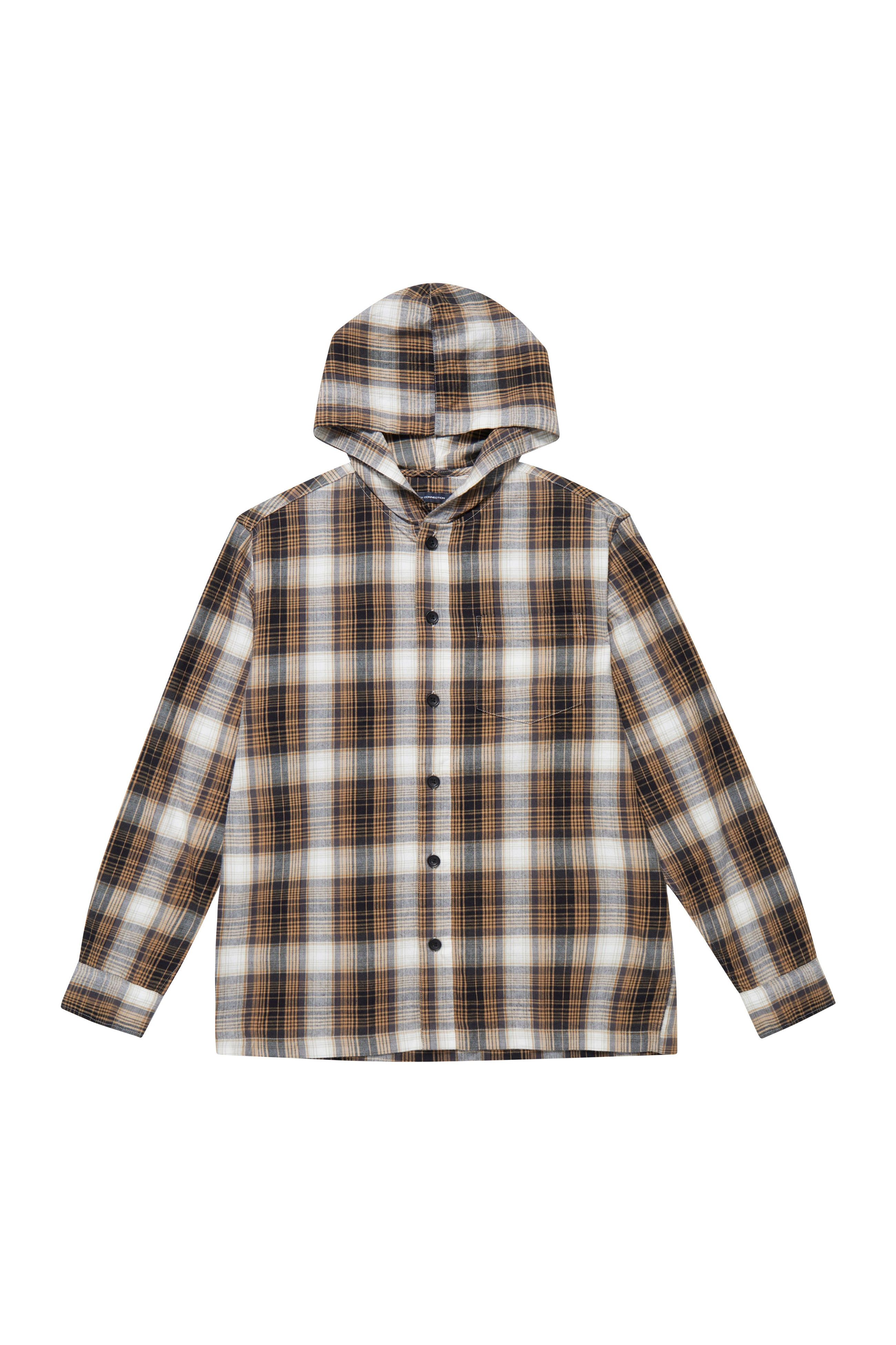 Relaxed Hooded Check Shirt sold by French Connection product image thumbnail 5