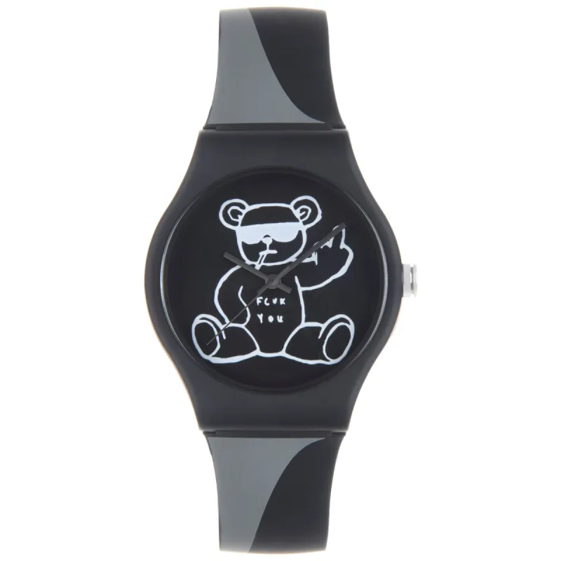 Unisex Black Soft Touch Strap Watch made by French Connection