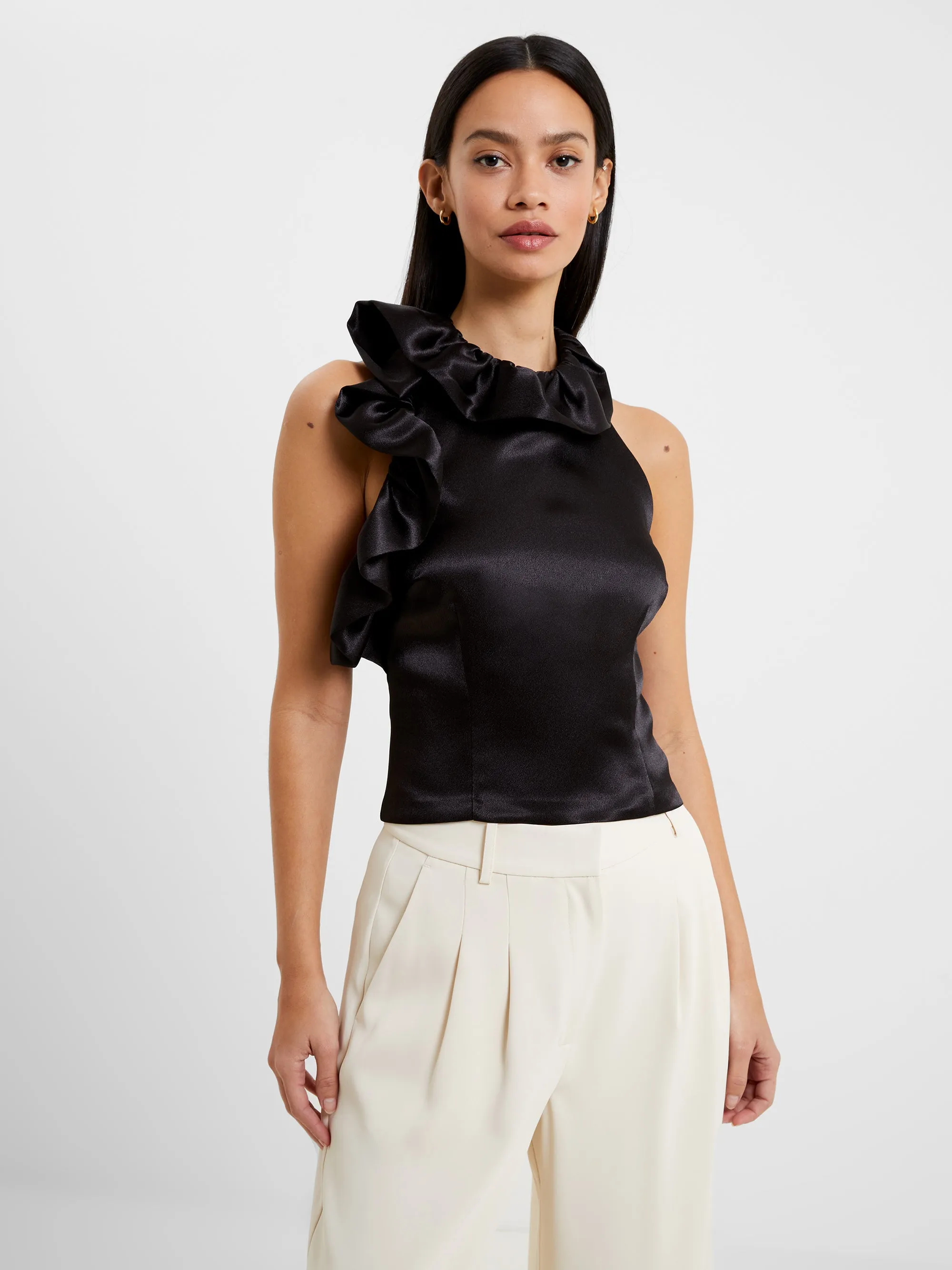 Adora Satin Ruffle Top sold by French Connection product image thumbnail 2