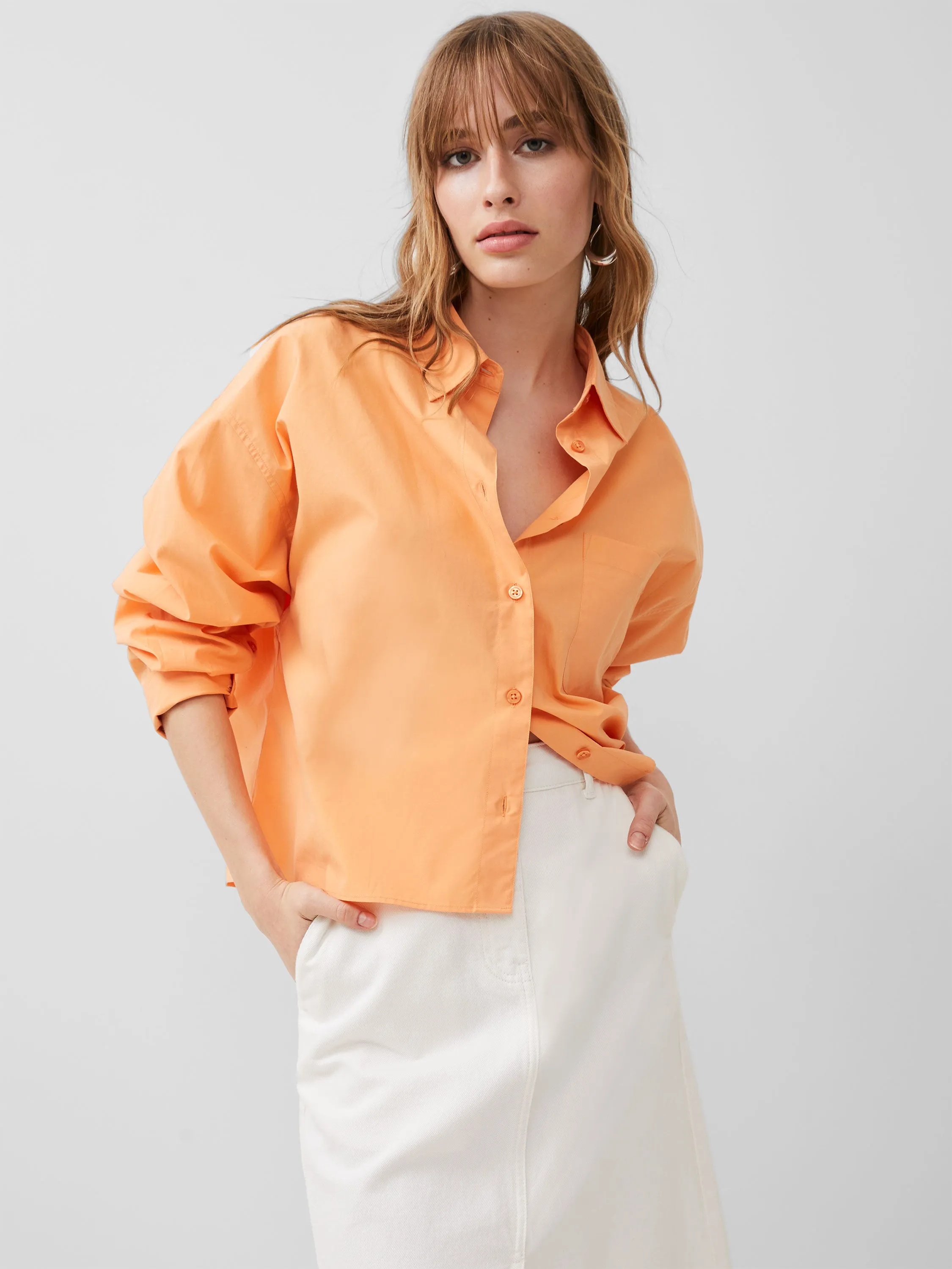 Alissa Cotton Cropped Shirt sold by French Connection