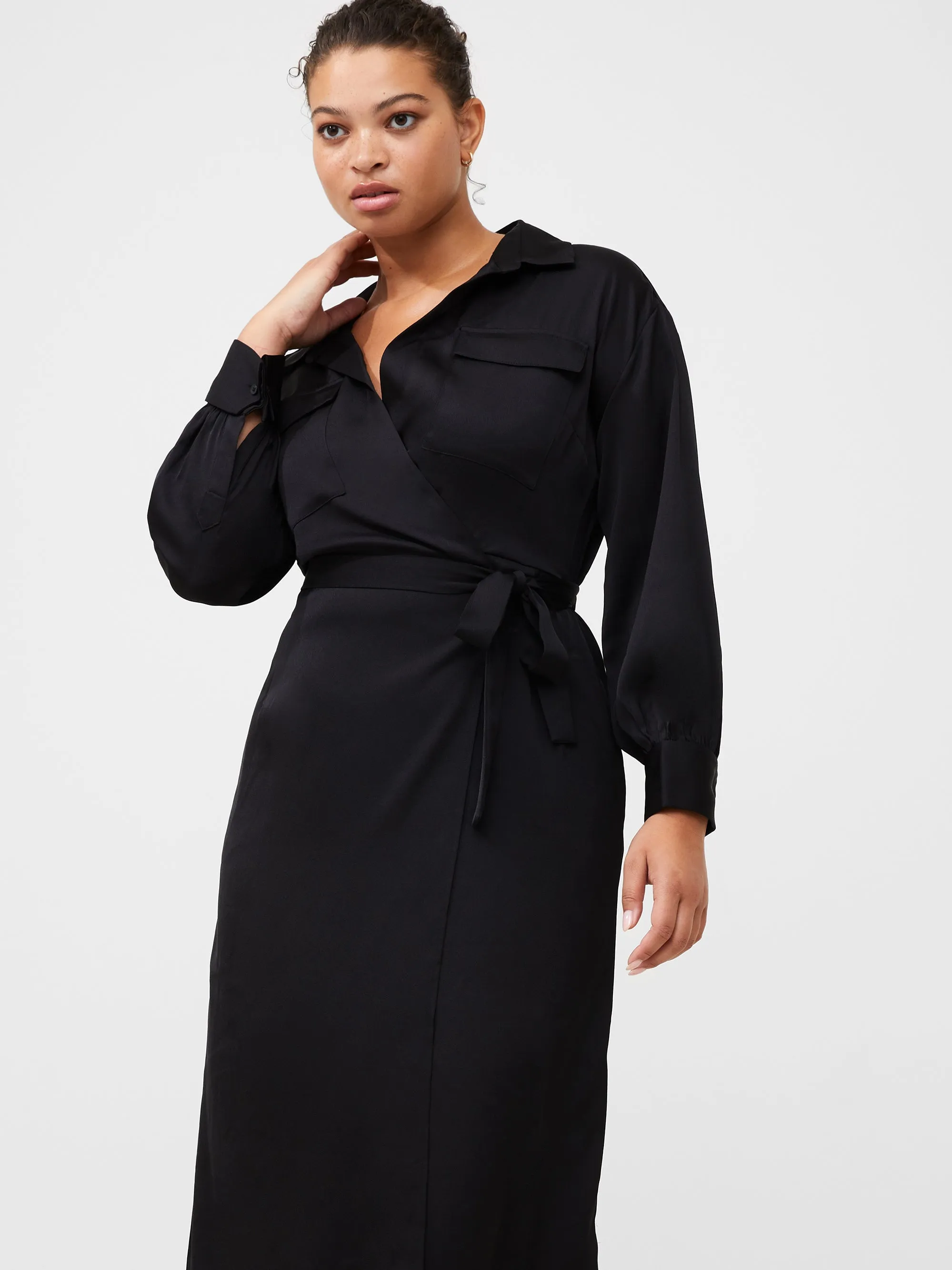 Harlow Recycled Satin Wrap Midi Dress sold by French Connection product image thumbnail 2