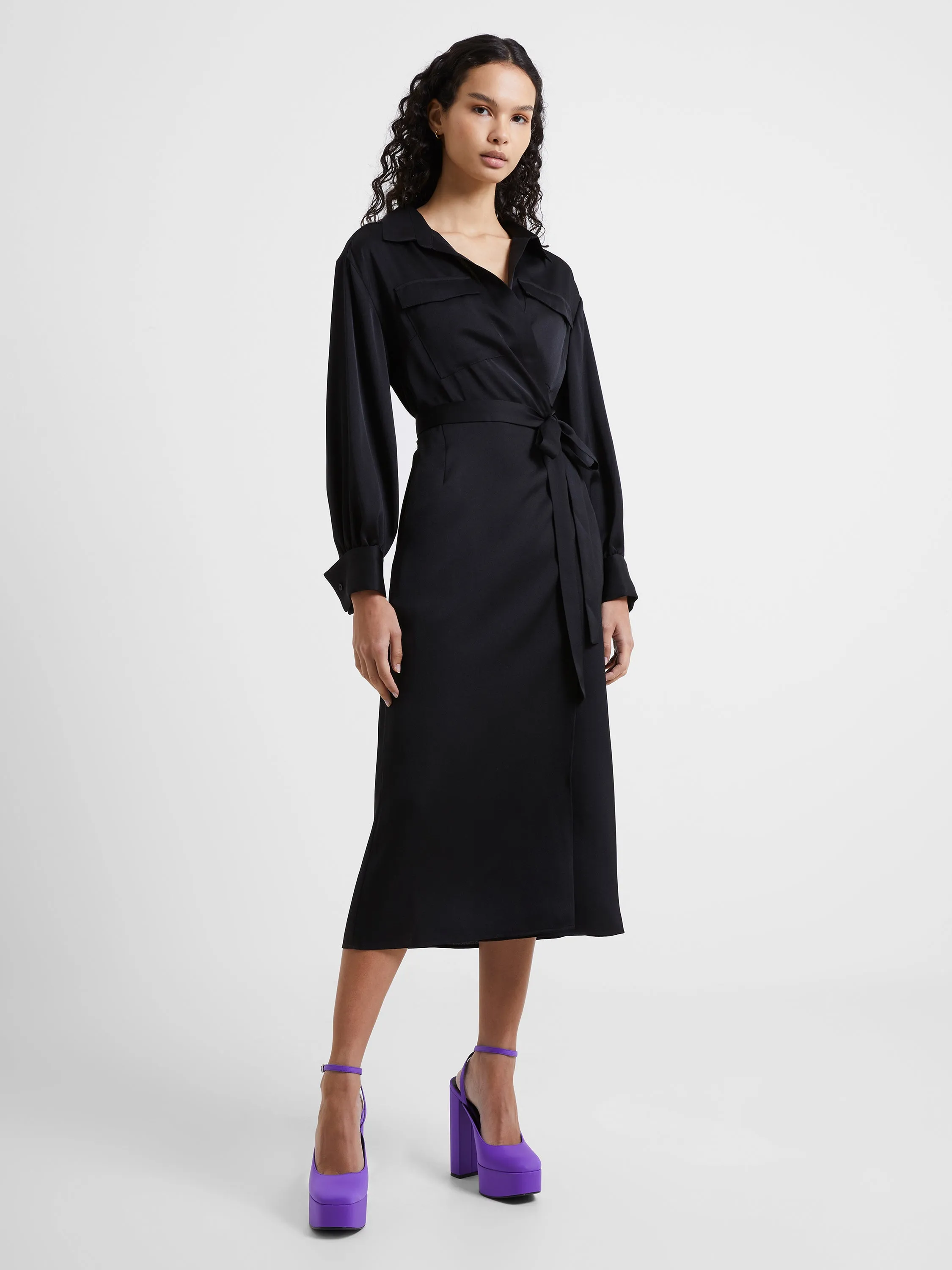 Harlow Recycled Satin Wrap Midi Dress sold by French Connection product image thumbnail 5