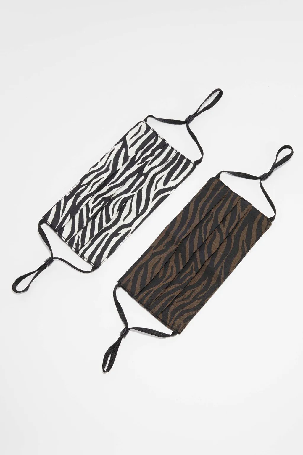 Zebra Print Pleated Mask 2 Pack sold by French Connection