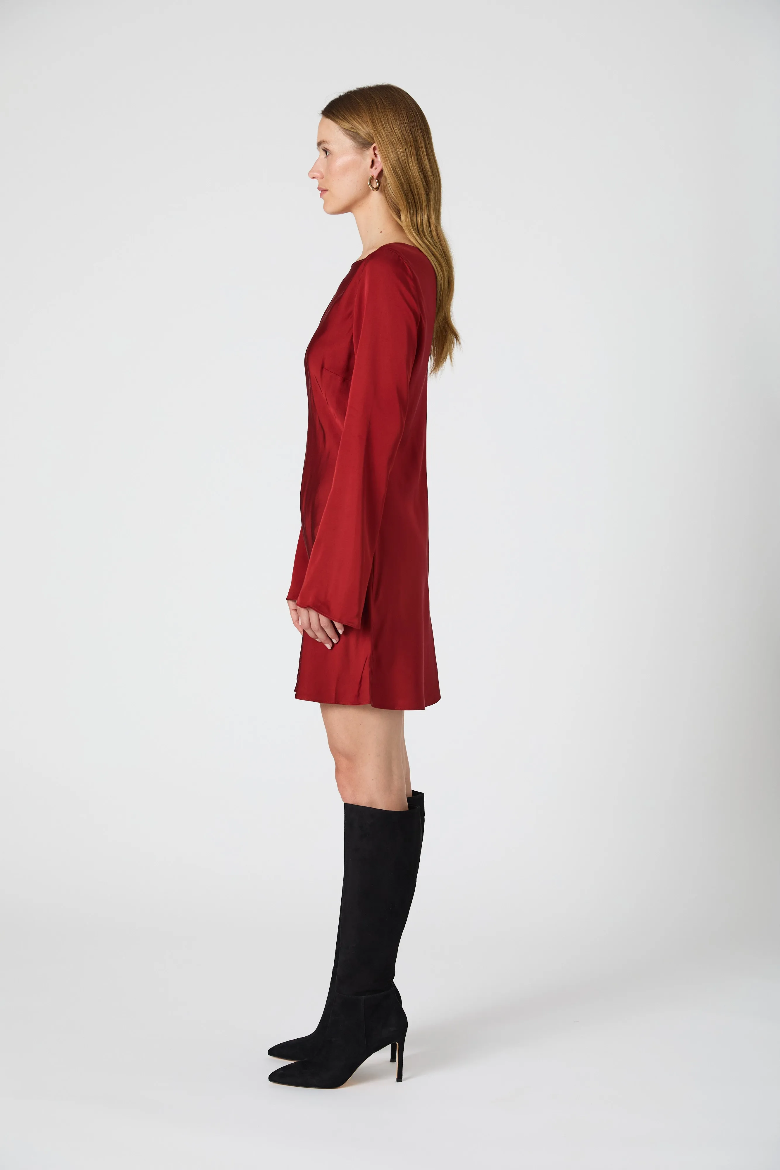 Ennis Satin Longsleeve Mini Dress sold by French Connection product image thumbnail 5