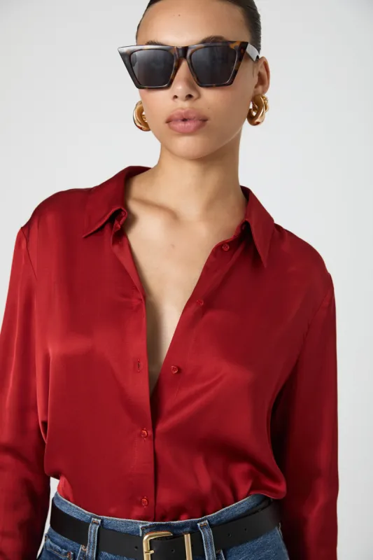 Ennis Satin Shirt sold by French Connection