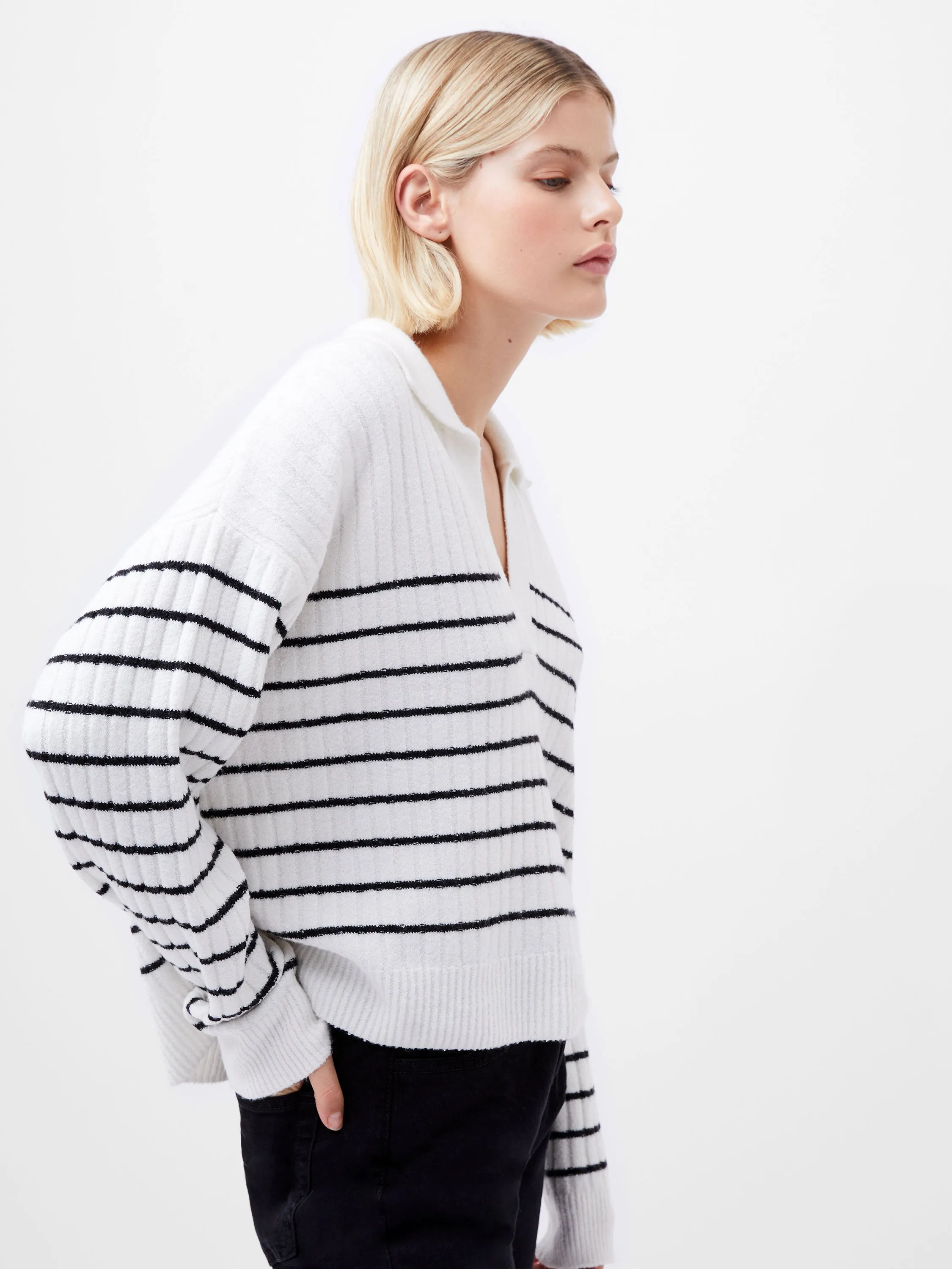 Vhari Collar Longsleeve Stripe Sweater sold by French Connection product image thumbnail 3