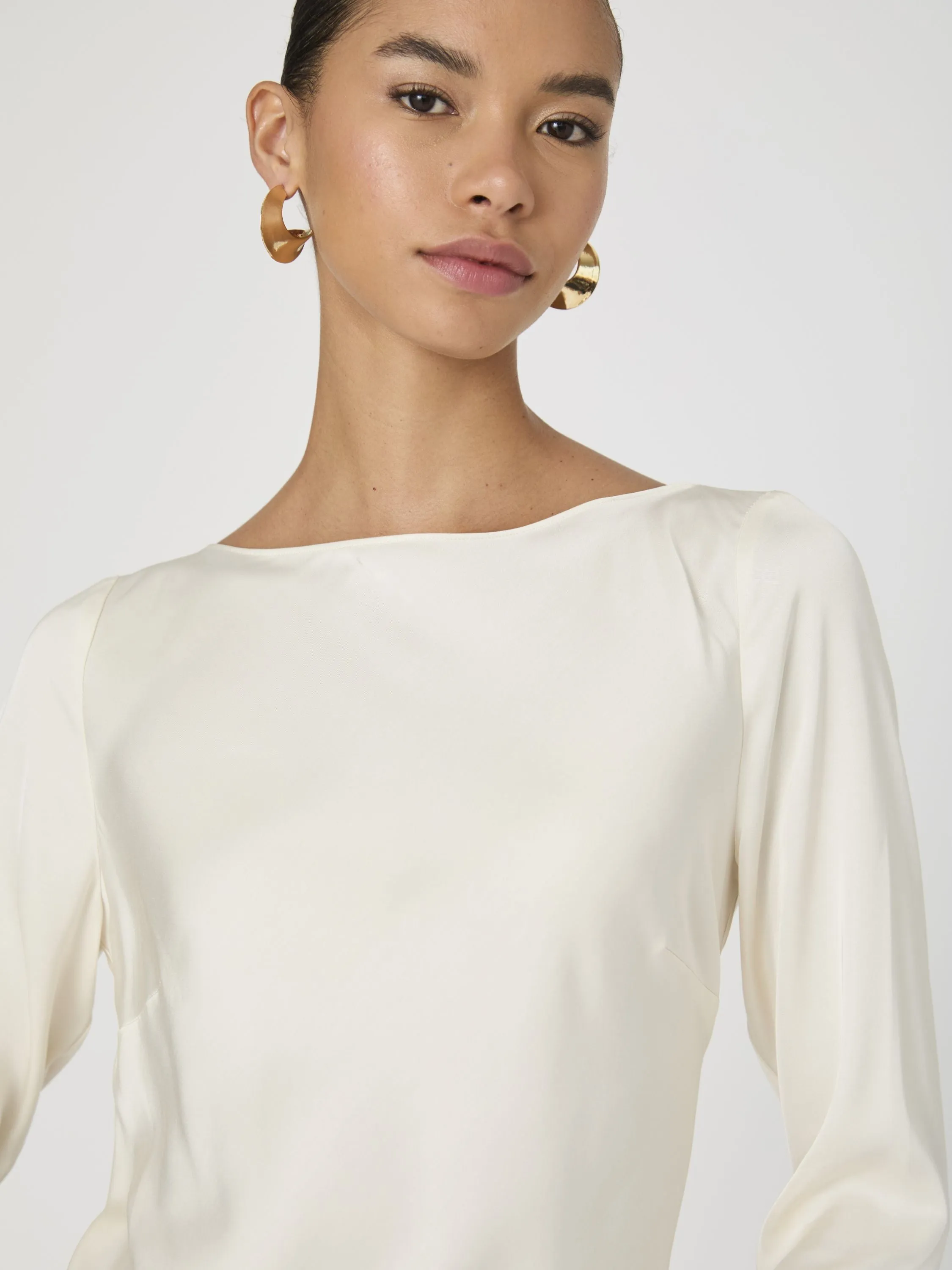 Ennis Satin Longsleeve Mini Dress sold by French Connection product image thumbnail 5