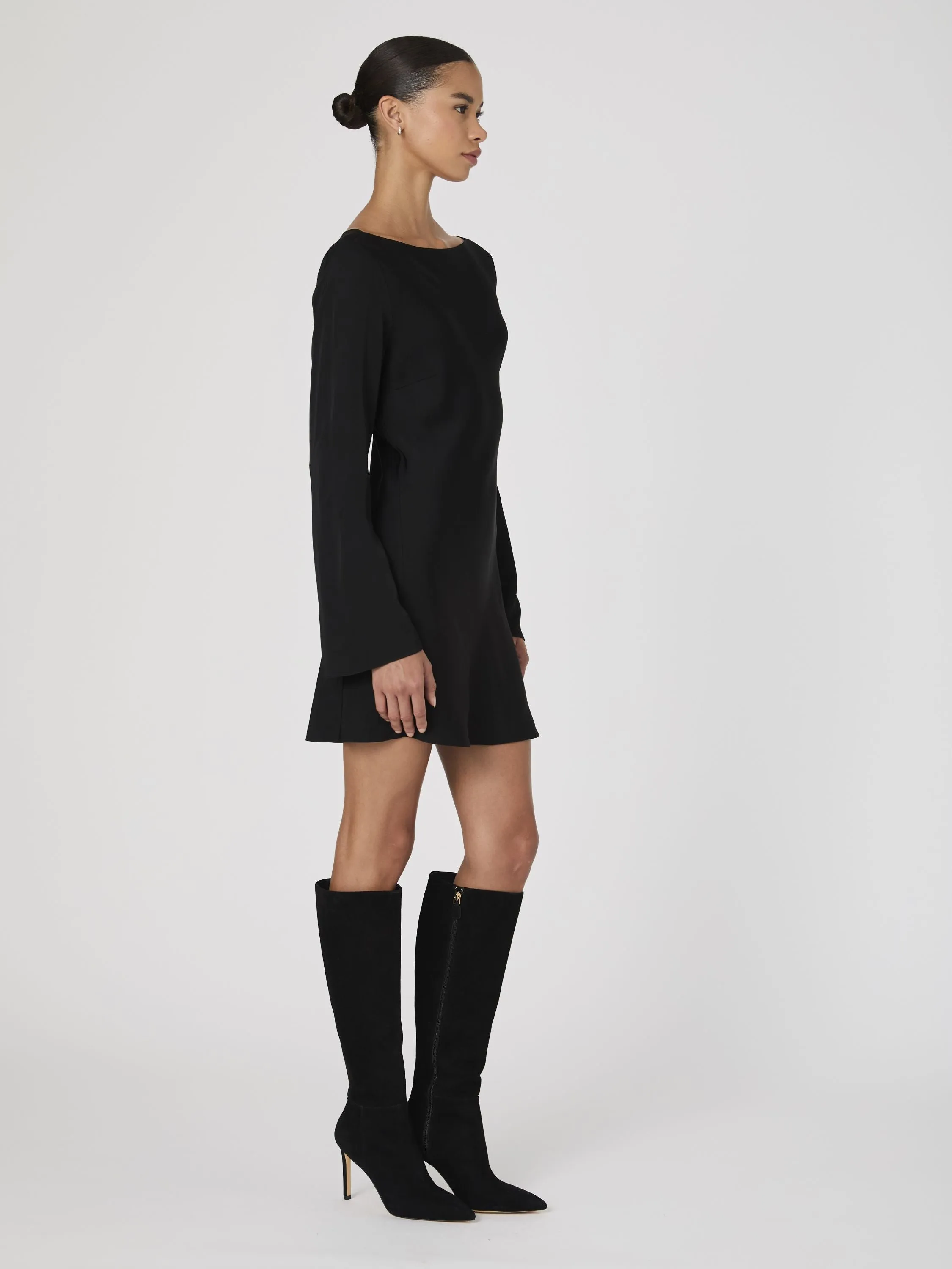 Ennis Satin Longsleeve Mini Dress sold by French Connection product image thumbnail 2