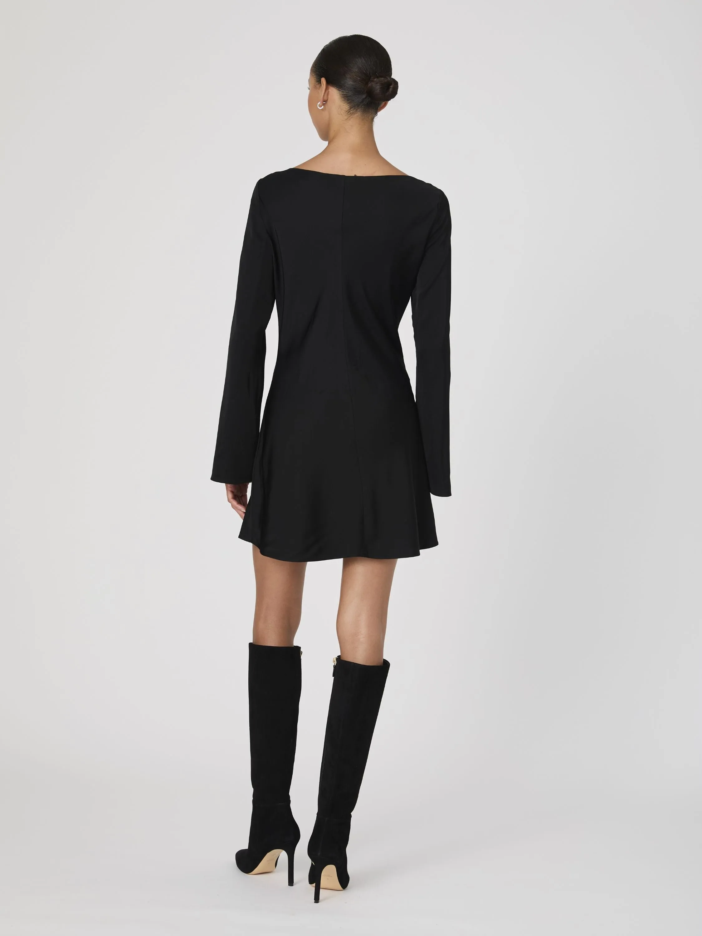 Ennis Satin Longsleeve Mini Dress sold by French Connection product image thumbnail 4