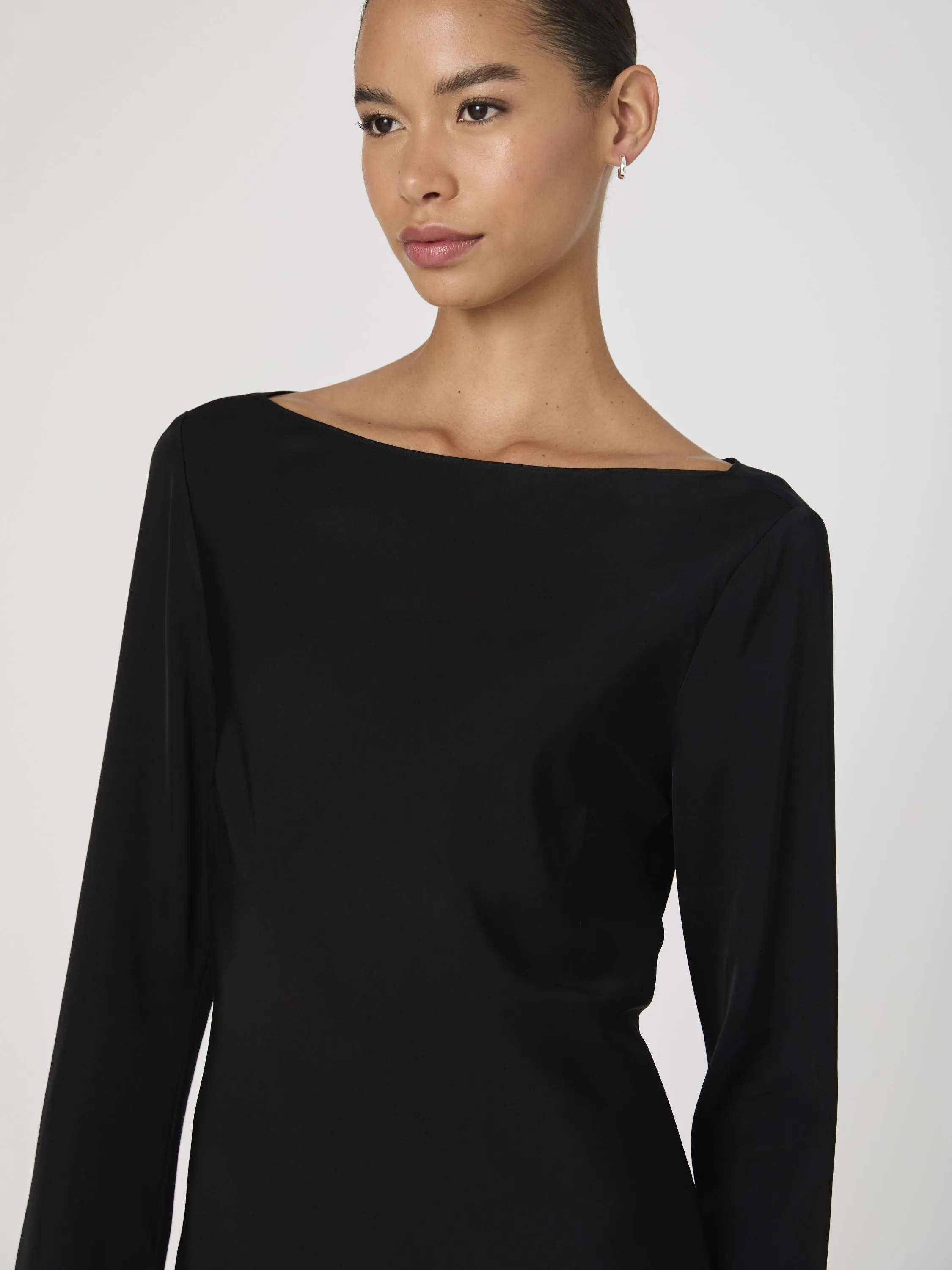 Ennis Satin Longsleeve Mini Dress sold by French Connection product image thumbnail 5