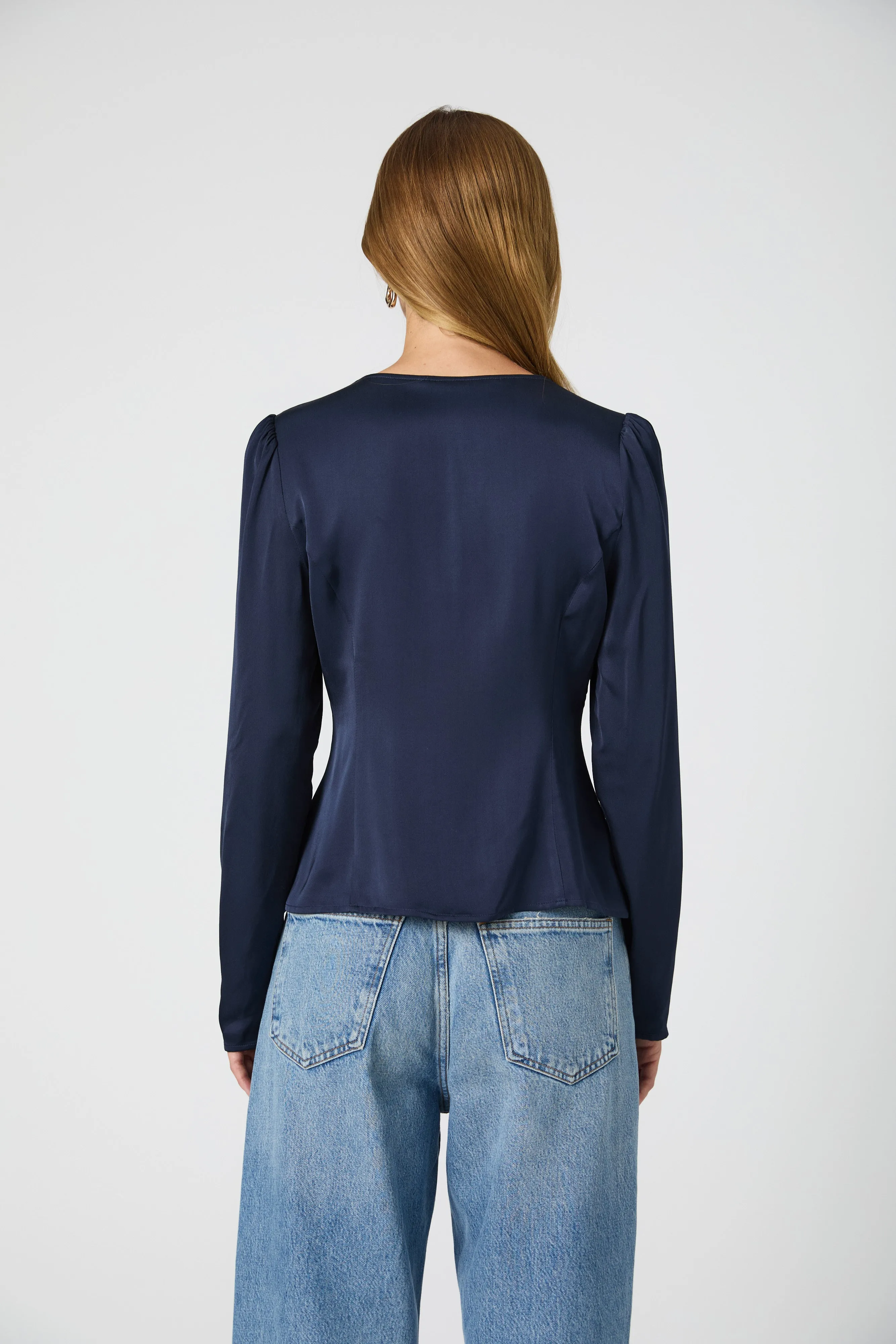 Ennis Satin Lace V-Neck Blouse sold by French Connection product image thumbnail 4