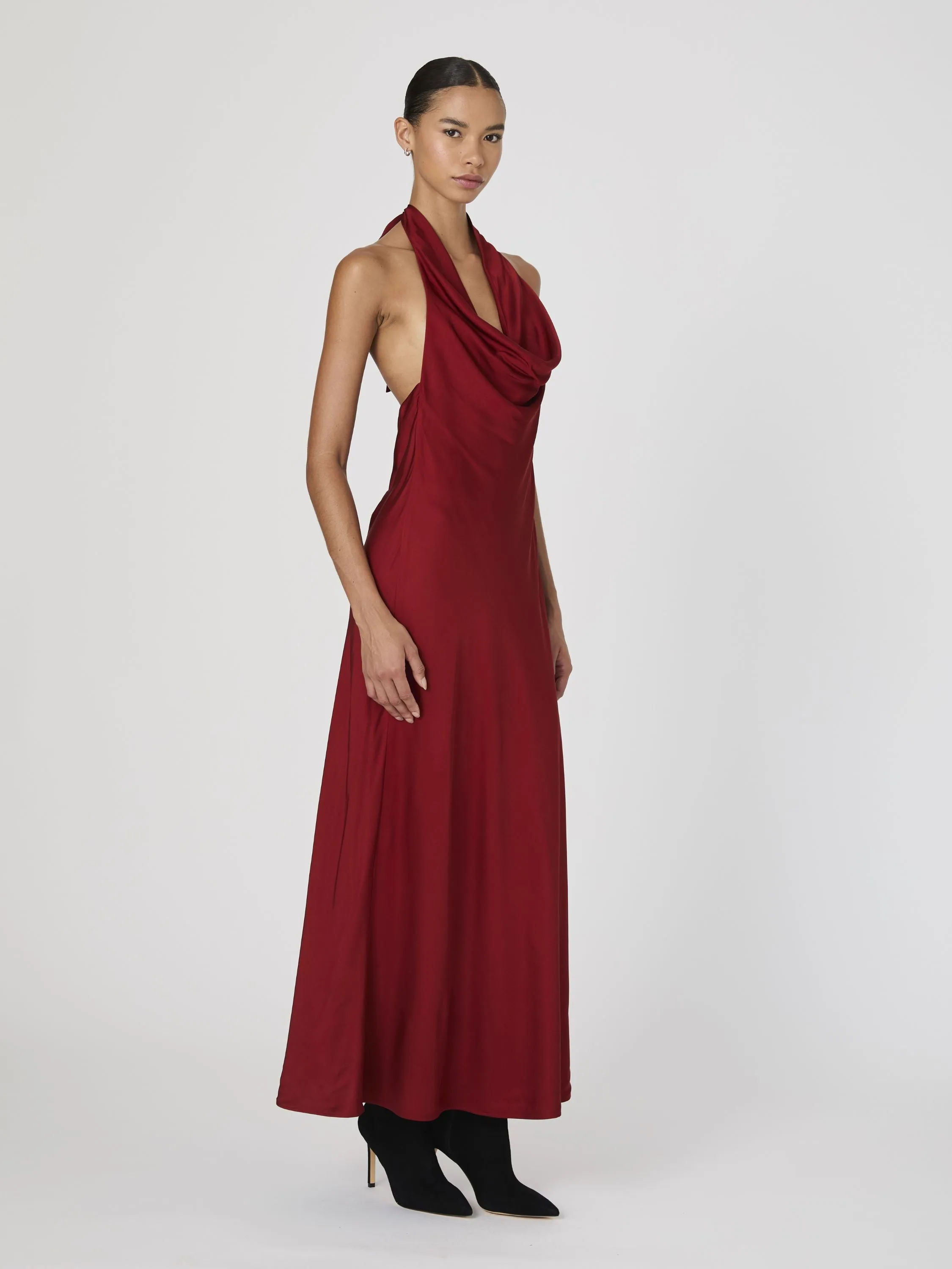 Ennis Satin Halter Midi Dress sold by French Connection product image thumbnail 3