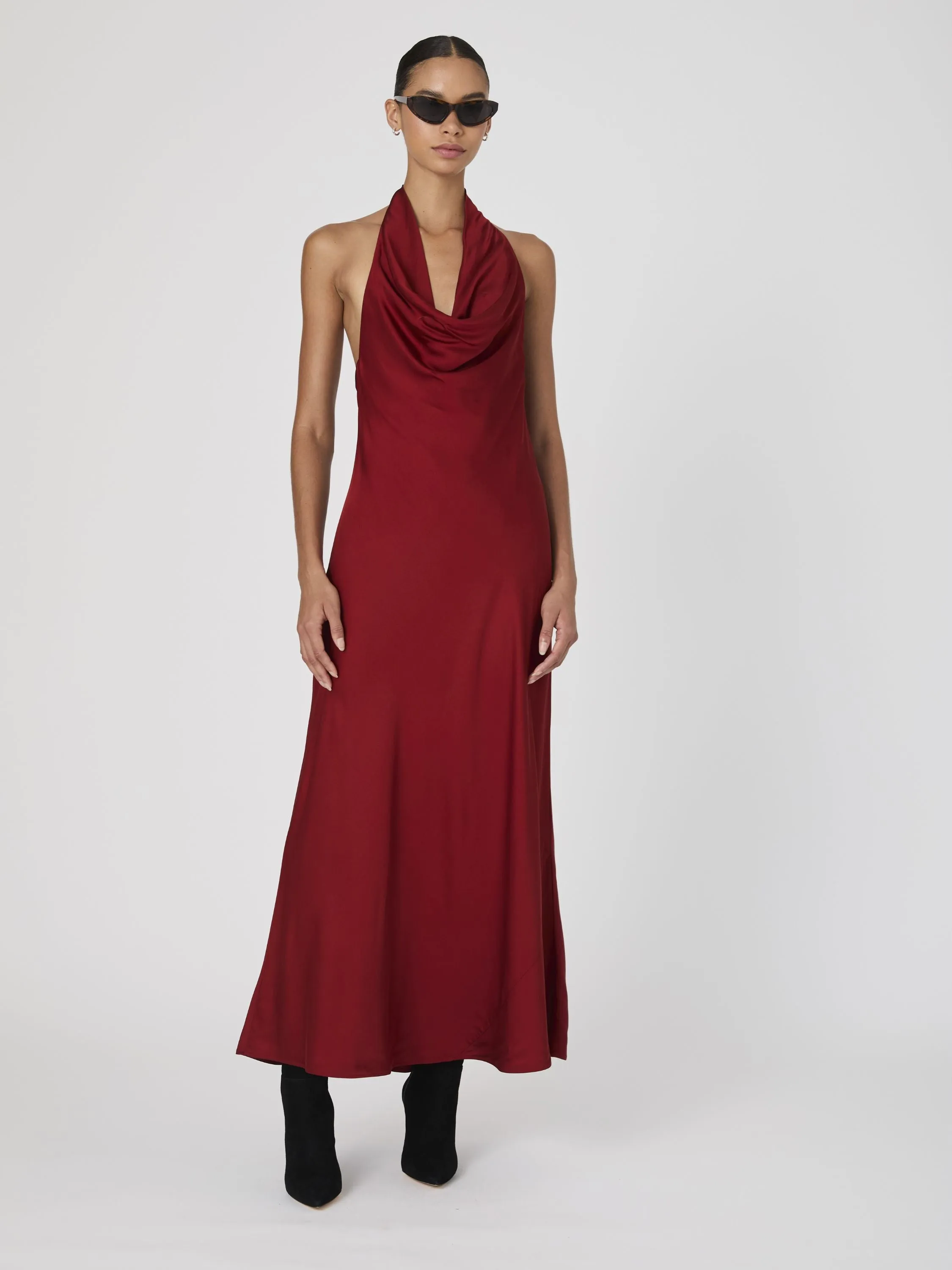 Ennis Satin Halter Midi Dress sold by French Connection product image thumbnail 5