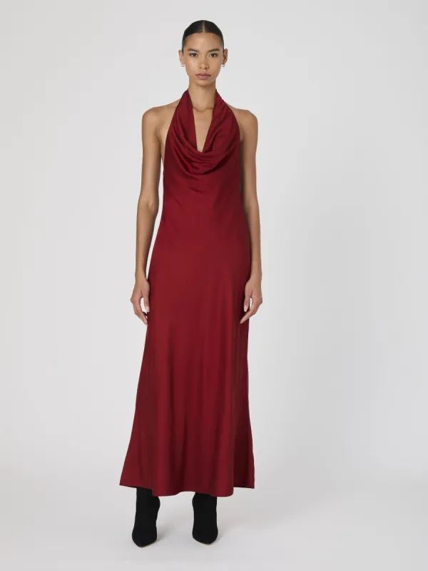 Ennis Satin Halter Midi Dress sold by French Connection
