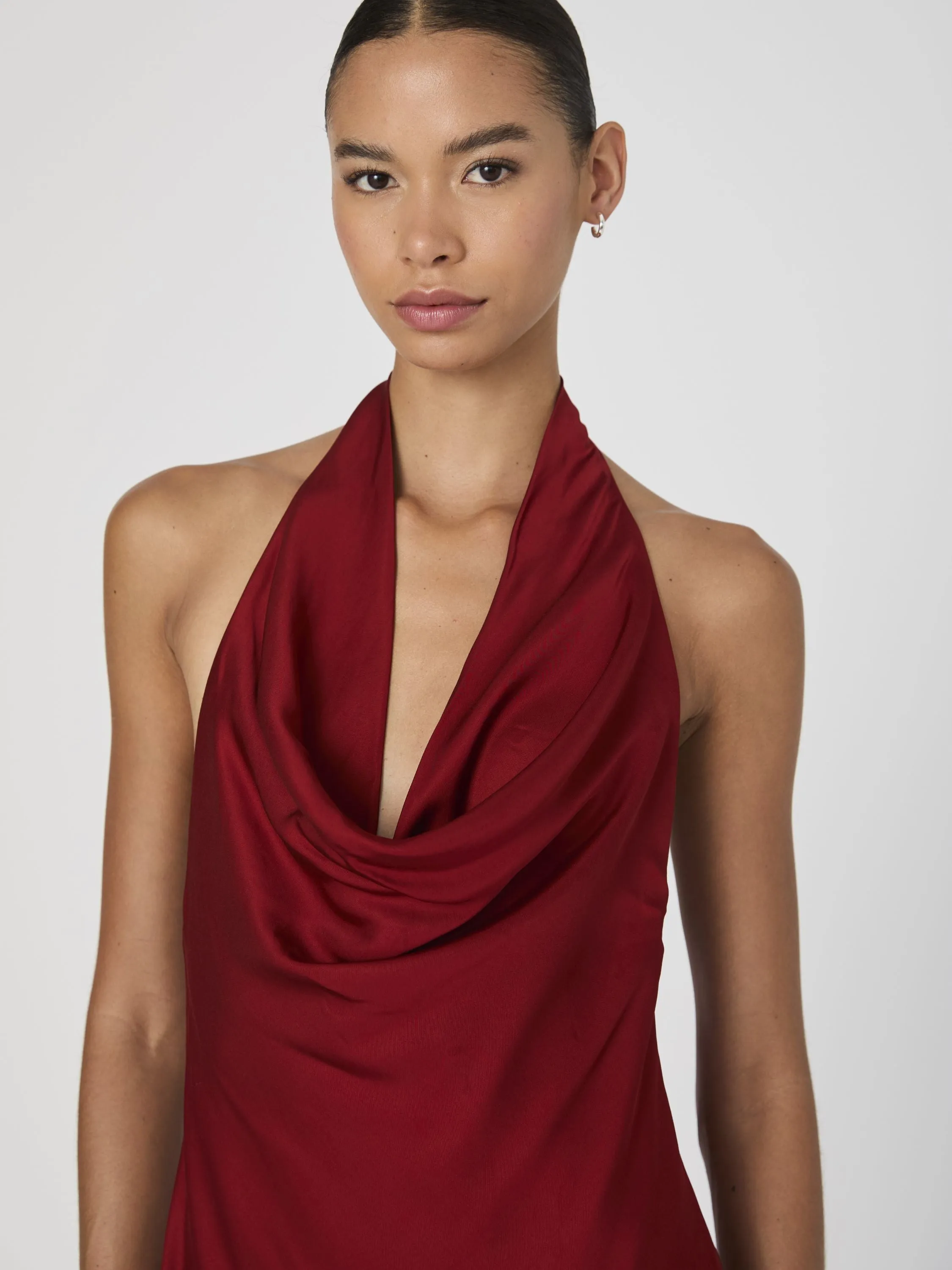 Ennis Satin Halter Midi Dress sold by French Connection product image thumbnail 2