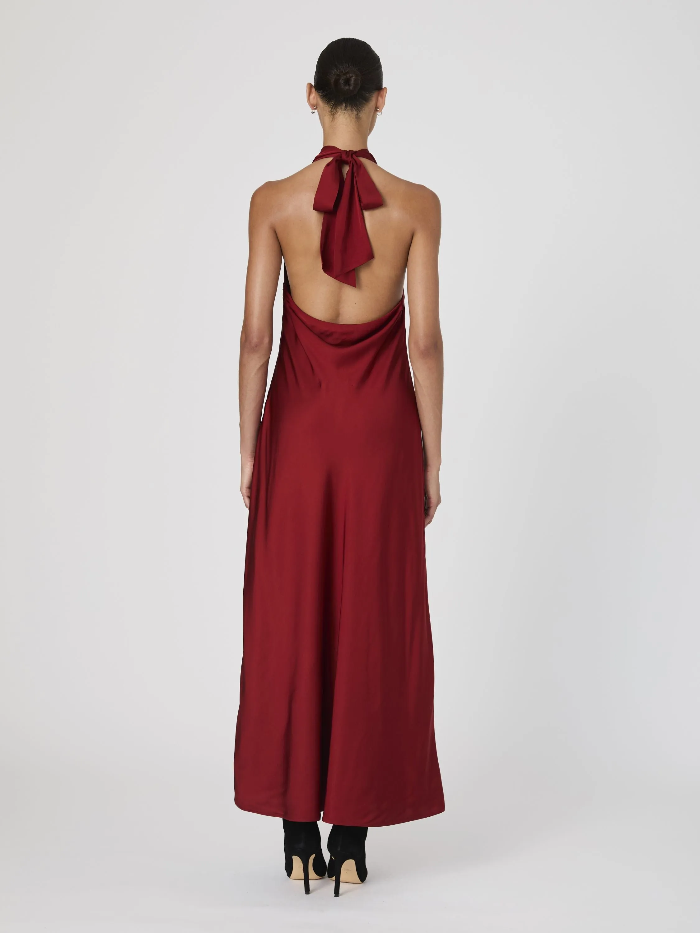 Ennis Satin Halter Midi Dress sold by French Connection product image thumbnail 4
