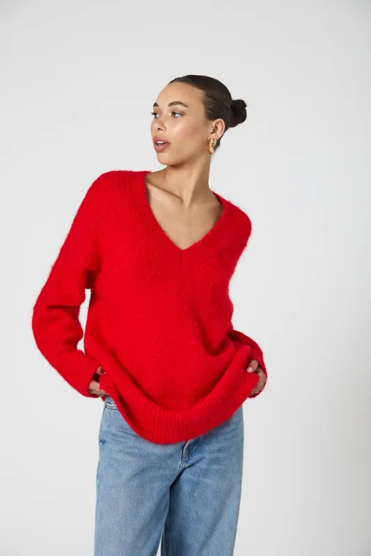 Fluffy Knit V Neck Oversized Sweater sold by French Connection