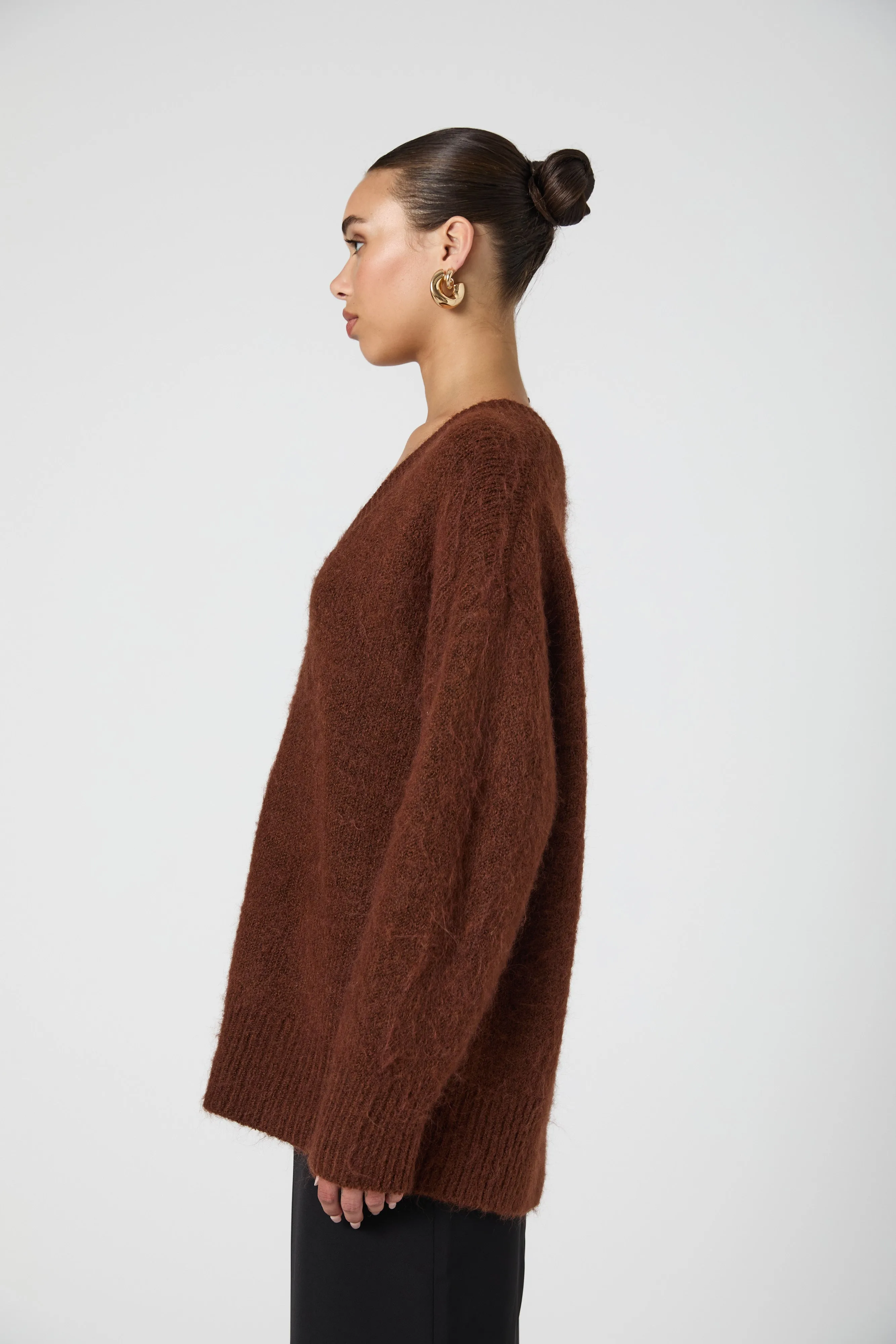 Fluffy Knit V Neck Oversized Sweater sold by French Connection product image thumbnail 5