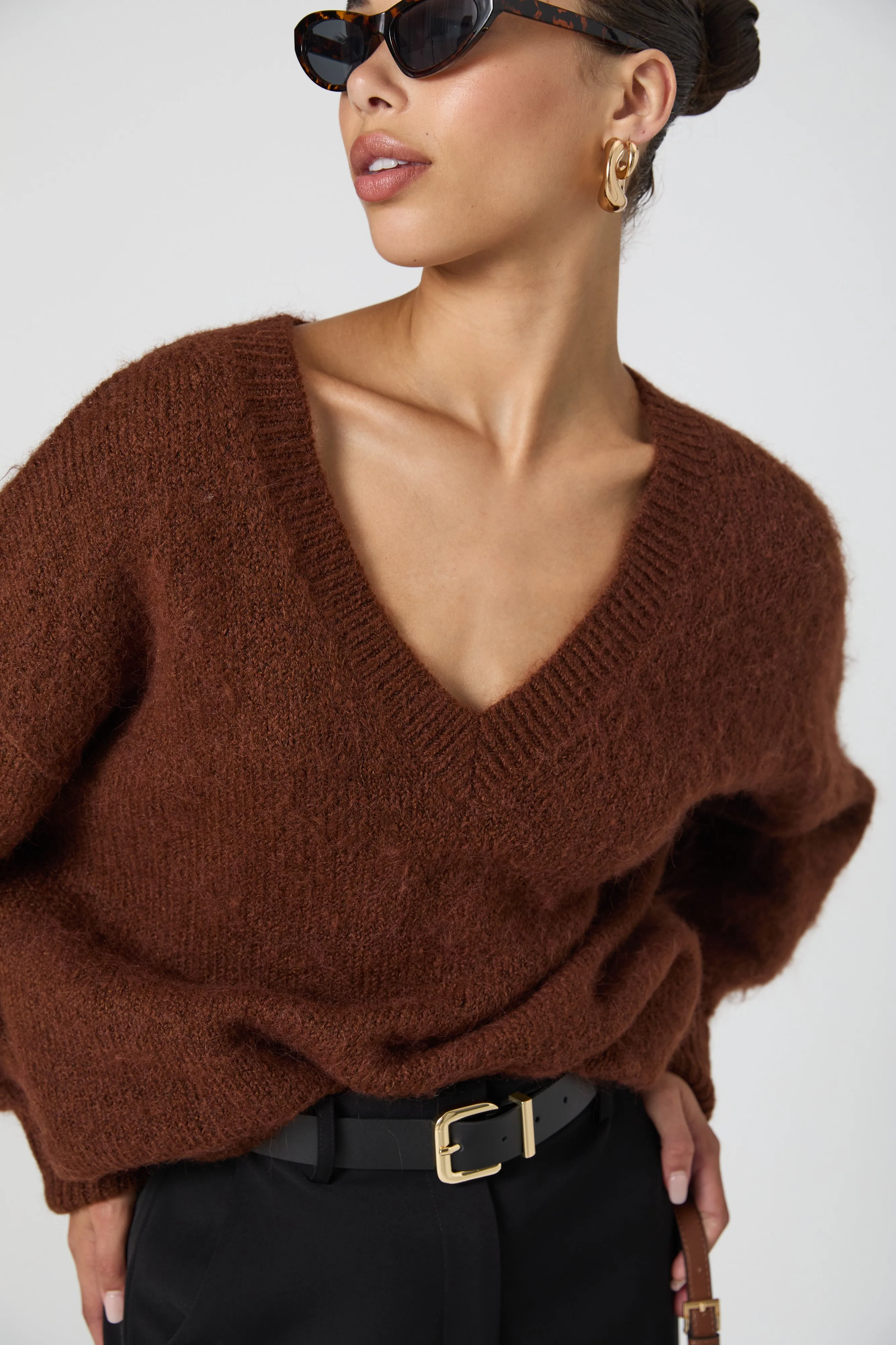 Fluffy Knit V Neck Oversized Sweater sold by French Connection product image thumbnail 2