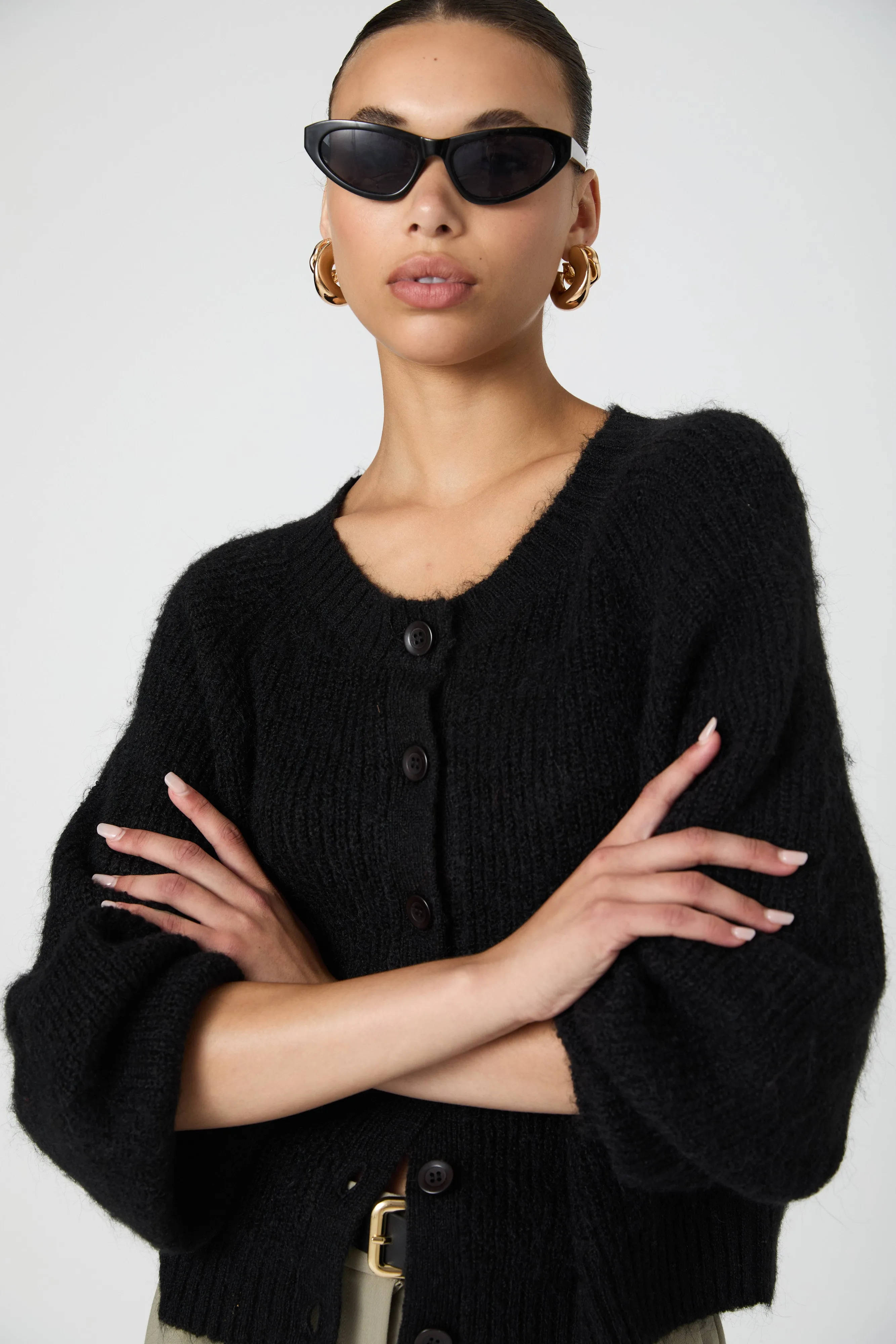 Fluffy Knit Chunky Rib Cardigan sold by French Connection