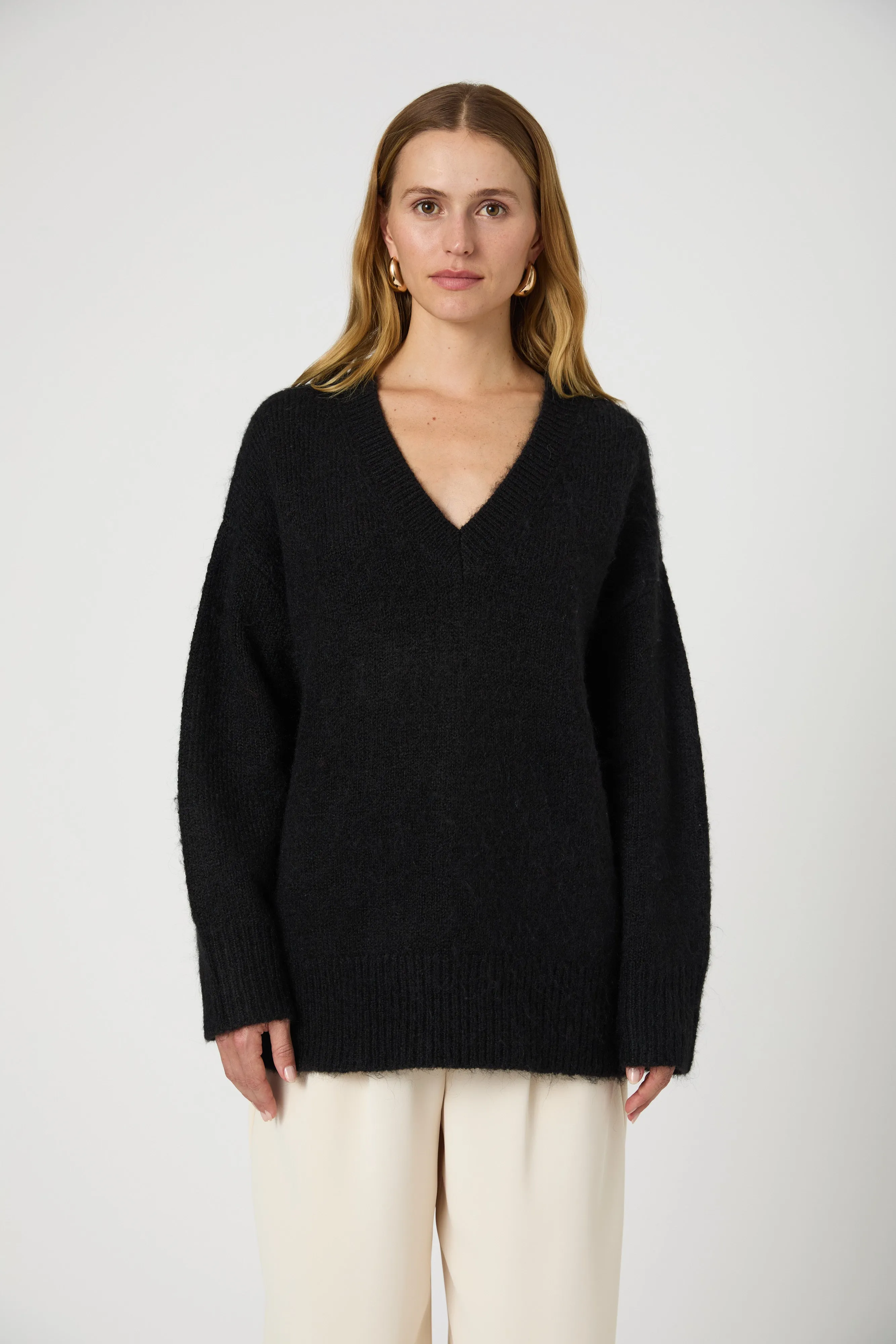 Fluffy Knit V Neck Oversized Sweater sold by French Connection product image thumbnail 3