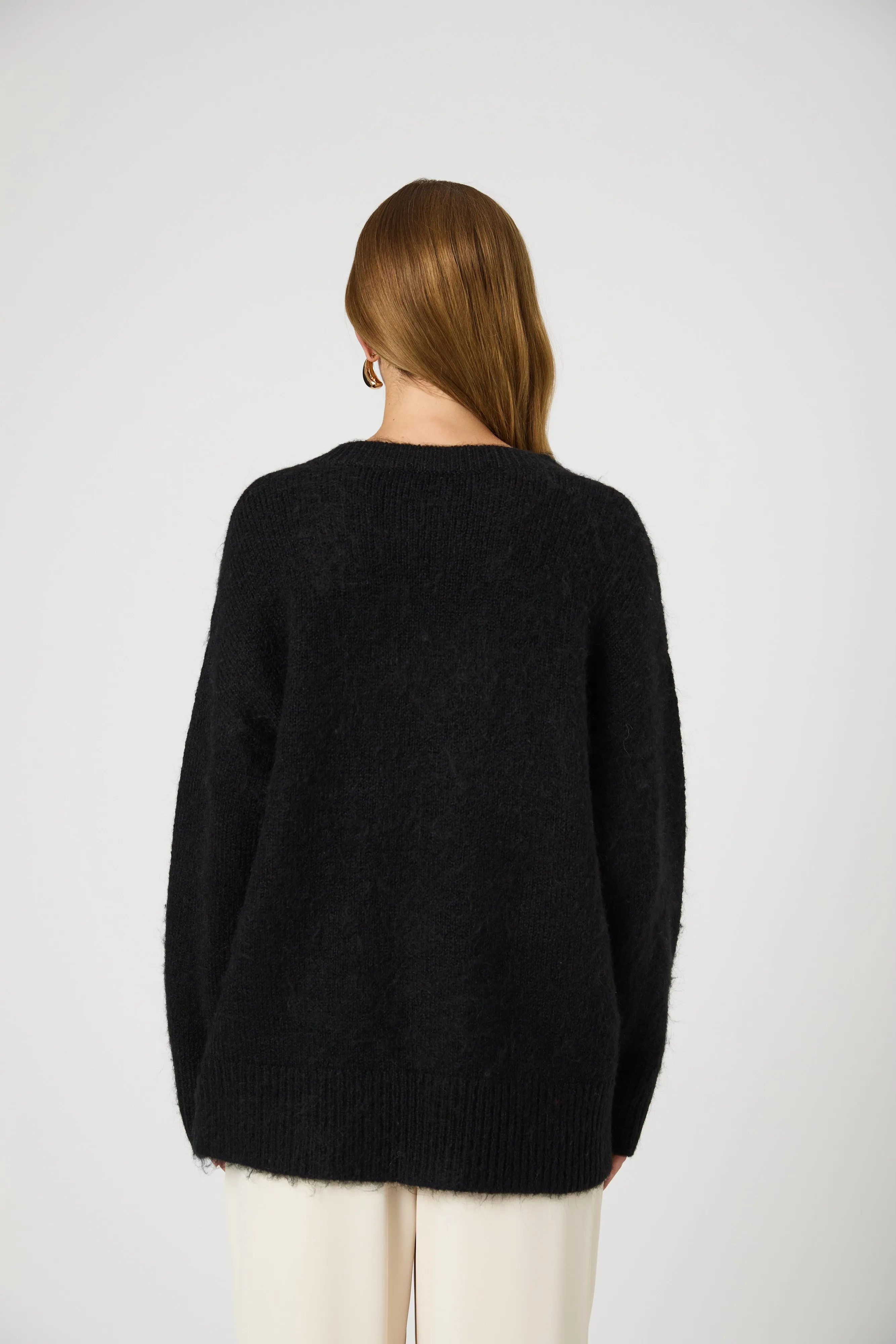 Fluffy Knit V Neck Oversized Sweater sold by French Connection product image thumbnail 5