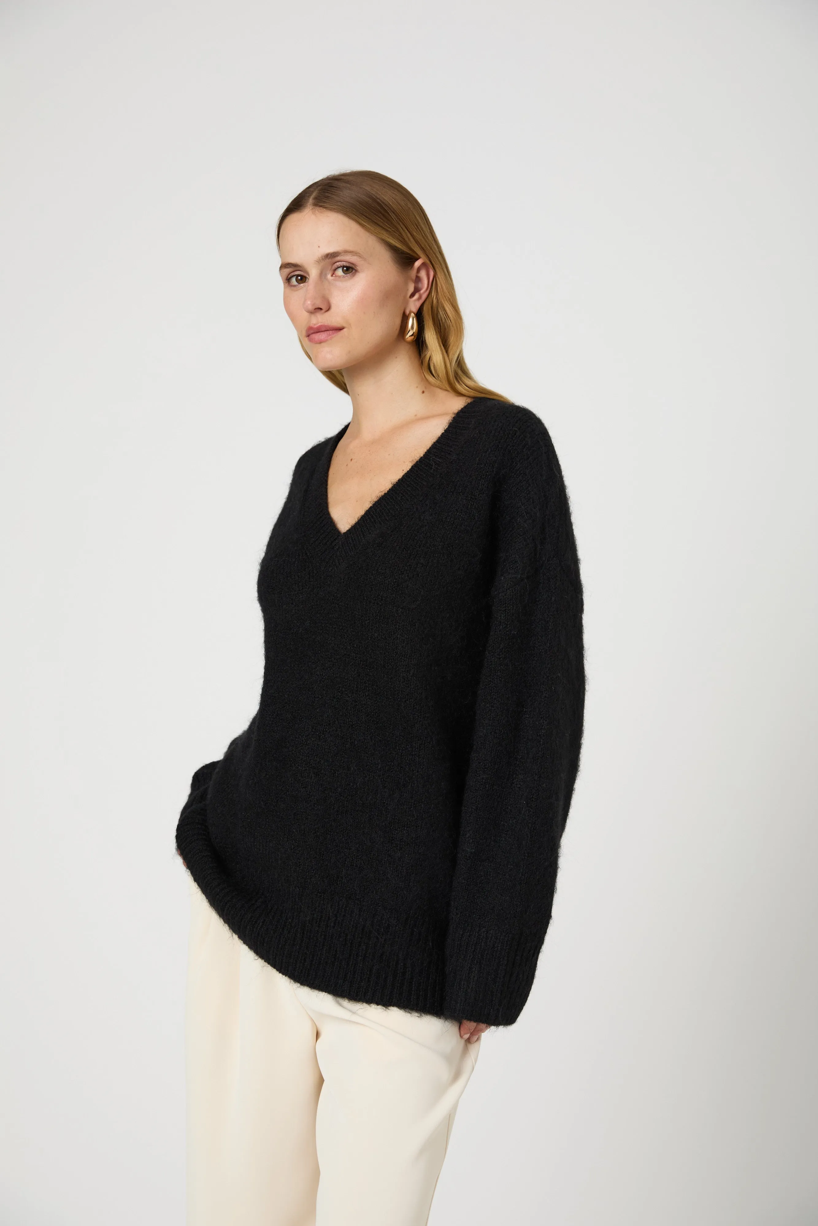 Fluffy Knit V Neck Oversized Sweater sold by French Connection product image thumbnail 4