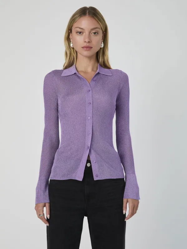 Lurex Mix Collared Top sold by French Connection