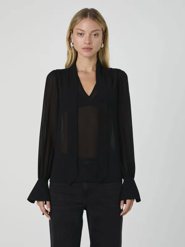 Eden Georgette Tie Neck Blouse made by French Connection