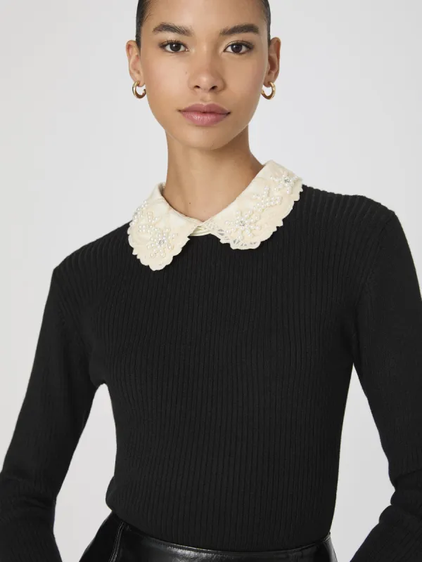 Krista Embellished Collar Top made by French Connection