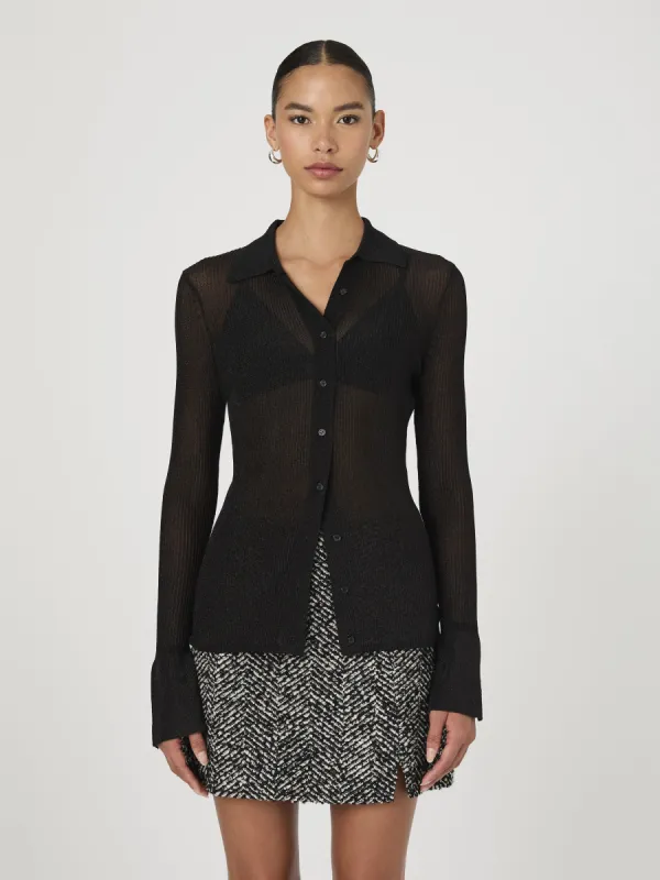 Lurex Mix Collared Top sold by French Connection