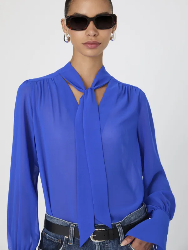Eden Georgette Tie Neck Blouse made by French Connection