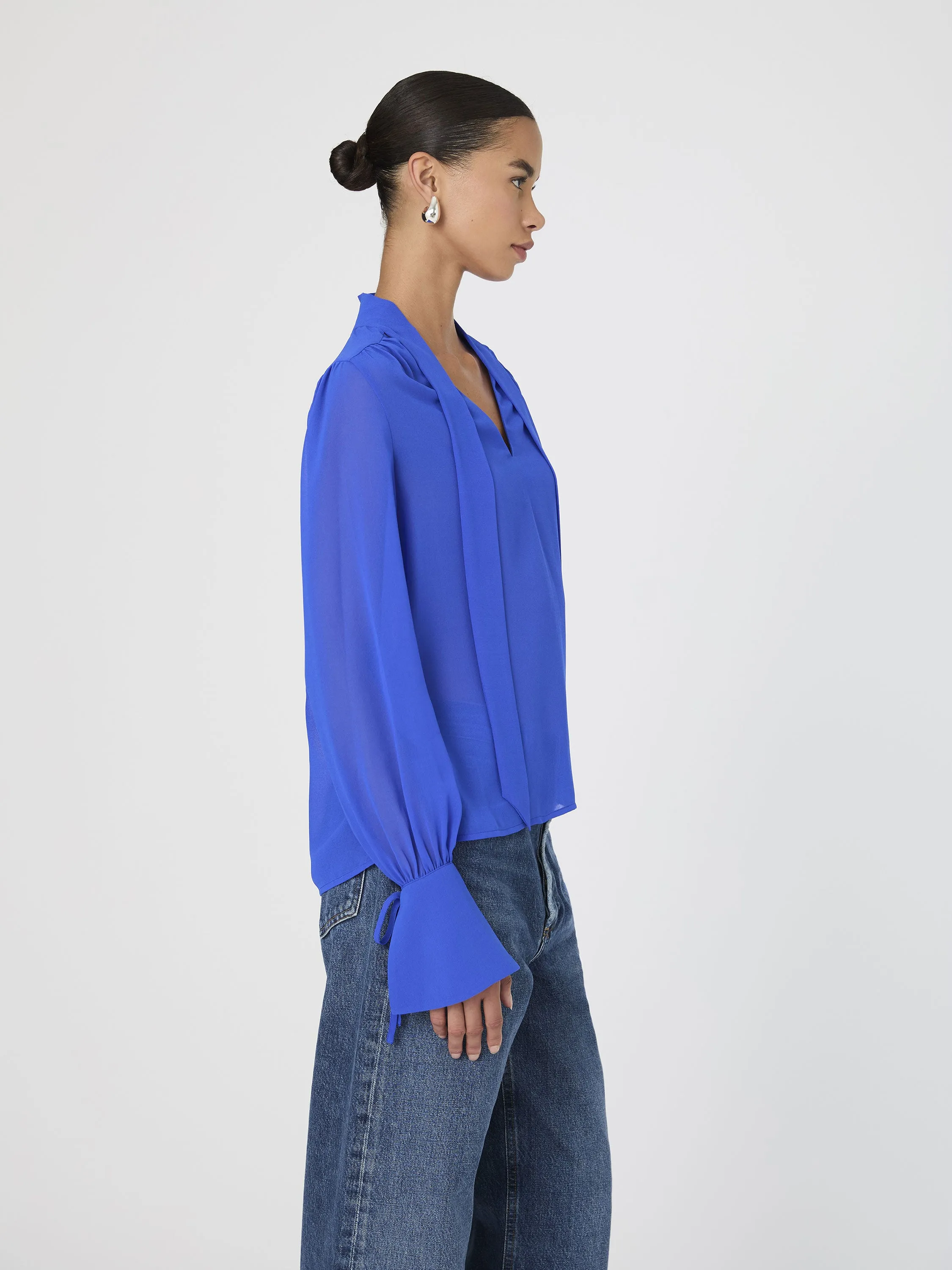 Eden Georgette Tie Neck Blouse sold by French Connection product image thumbnail 5